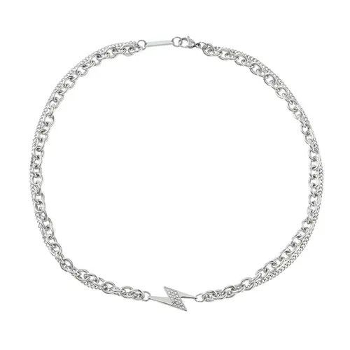 Jewelry Bolt Chrome Chain Silver Goth God Vibe Necklace Size ONE SIZE - 4 Thumbnail