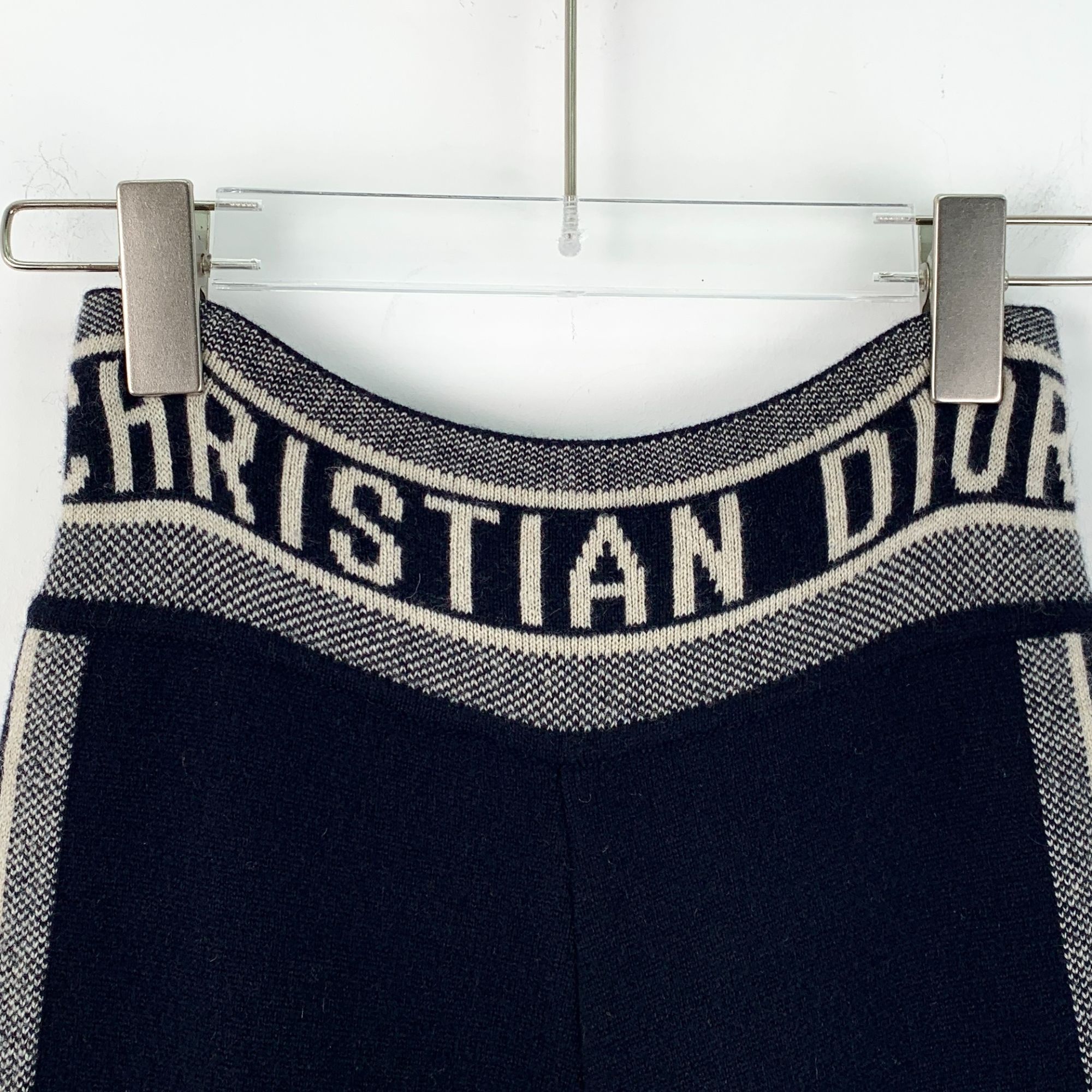 Dior Christian Dior Navy Blue & Beige Striped Cashmere Blend Knit Size 26" / US 2 / IT 38 - 4 Thumbnail