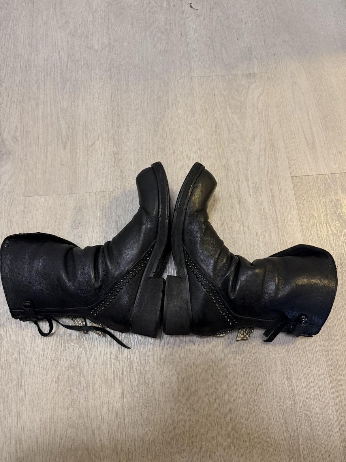 KMRii KMRii 2000s Snakeskin Studded Crush Boots w/ Buckle Size US 9.5 / EU 42-43 - 5 Thumbnail