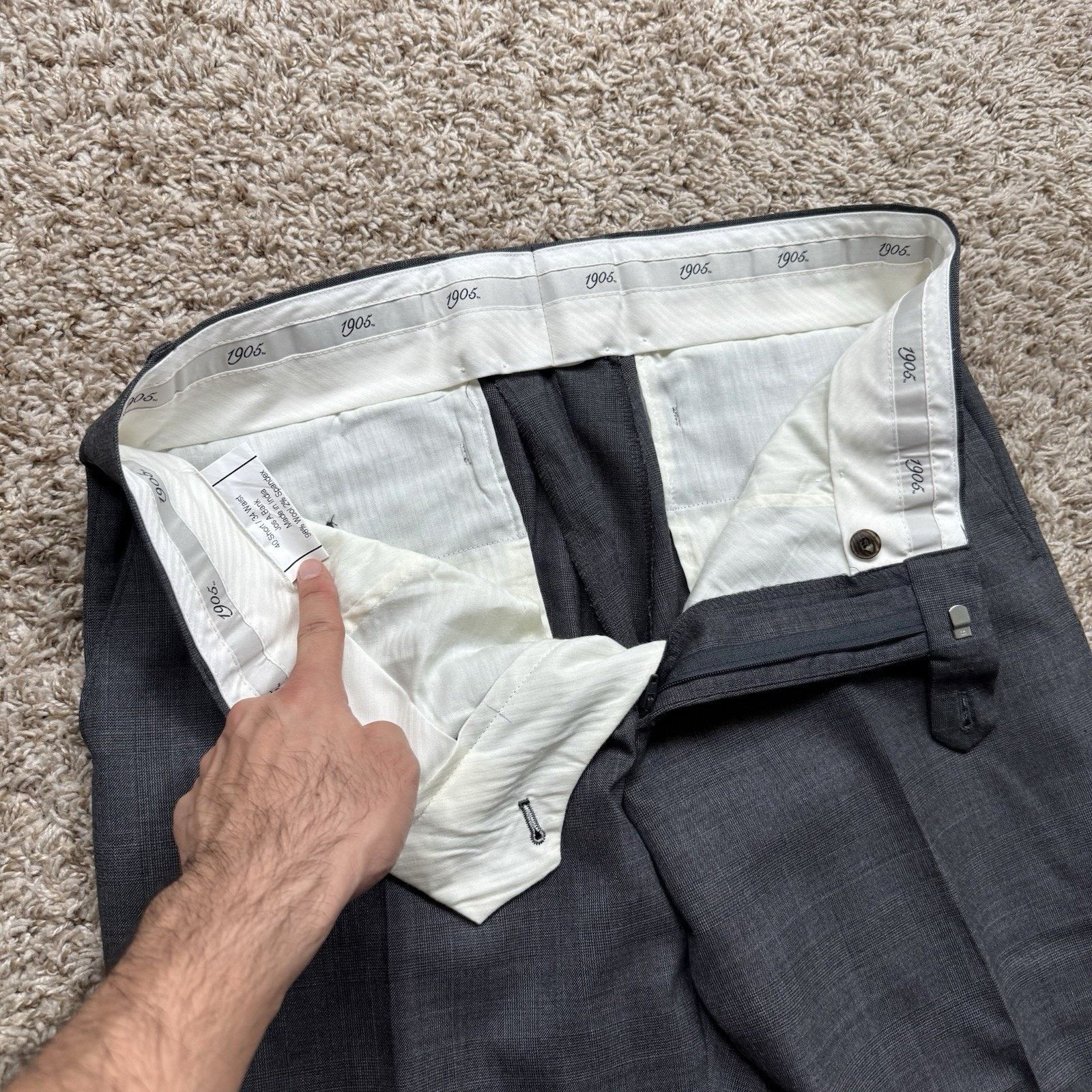 Jos. A. Bank Jos A Bank 40 Short 32” Waist Grey Wool Jacket Pants Suit Size 40S - 10 Thumbnail