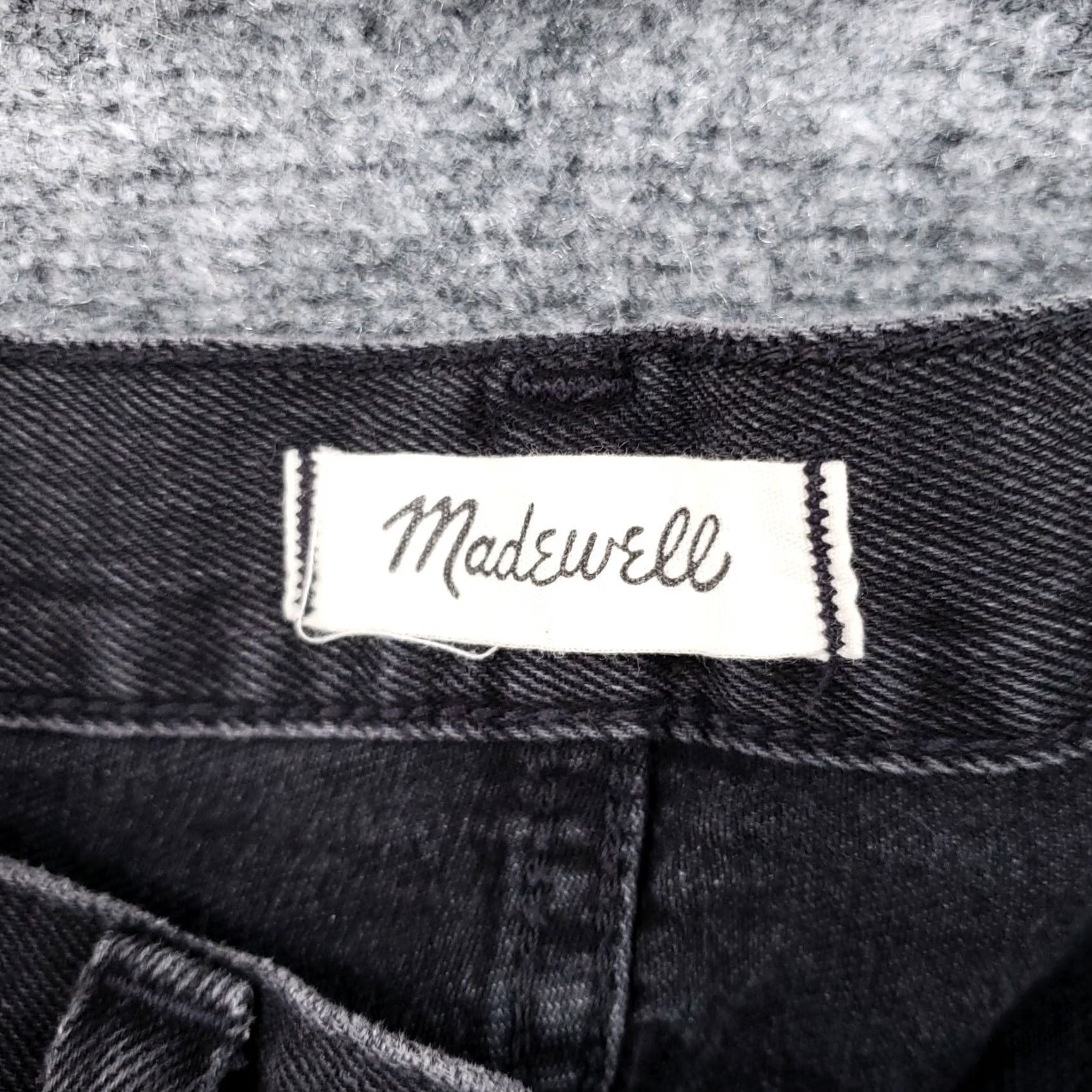 Madewell Madewell Skirt Womens 28 Black Rigid Denim A Line Mini Lunar Wash Button Front Size 28" / US 6 / IT 42 - 7 Thumbnail