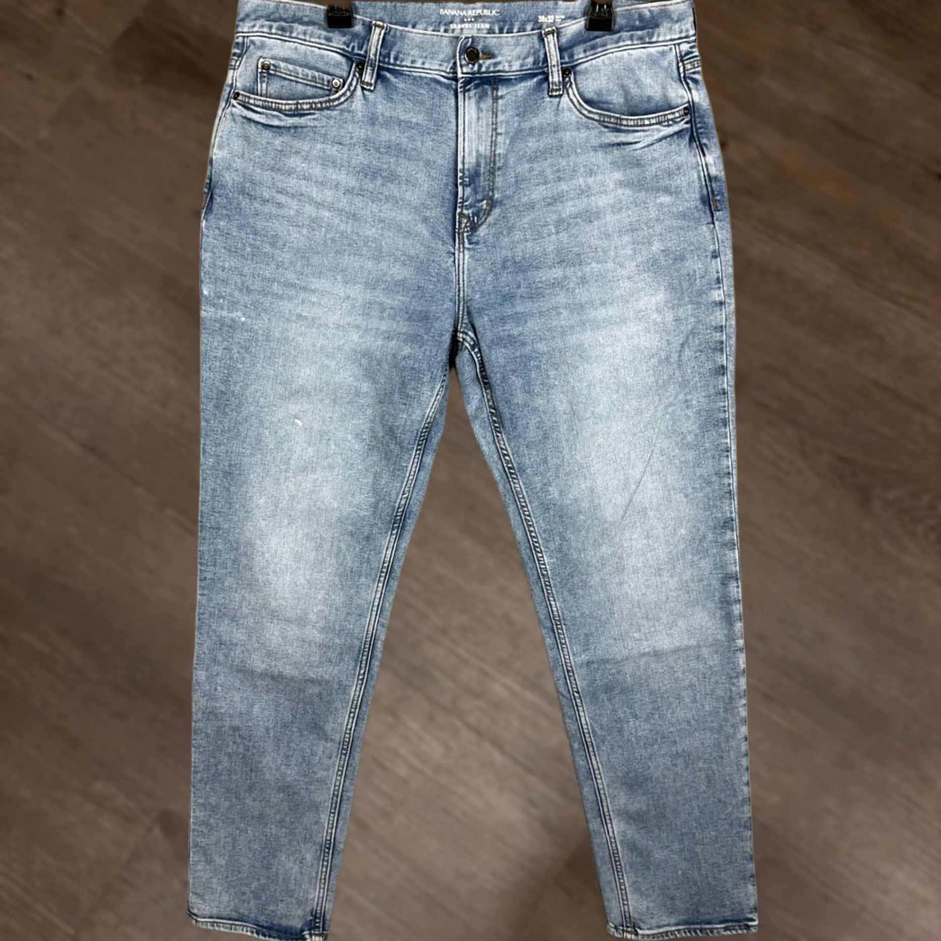 Banana Republic Banana Republic Travel Jeans Mens 38X32 Blue Slim Fit Light Wash Stretch Denim Jeans Slim Mens Blue 90s? Size US 38 / EU 54 - 1 Thumbnail