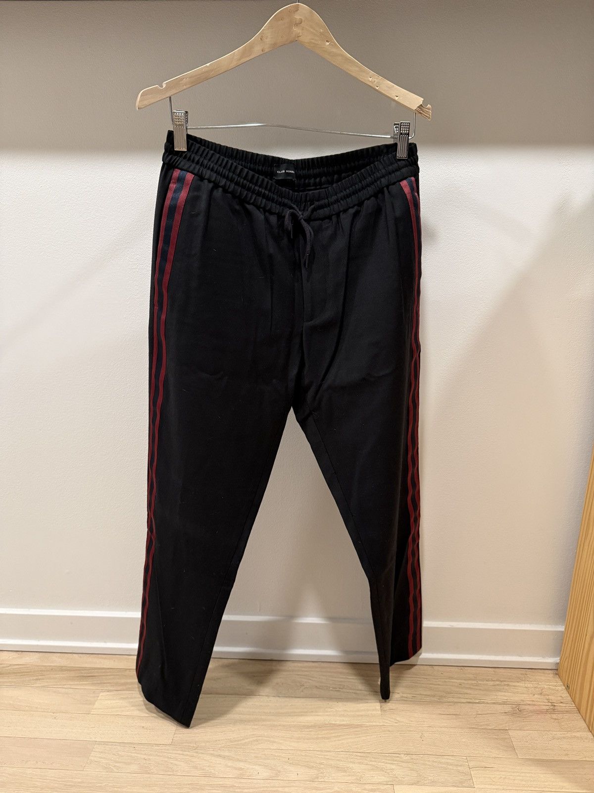 Club Monaco Dk Grey Wool Drawstring Waist Dress Pant with Ribbon Piping Size US 30 / EU 46 - 3 Thumbnail