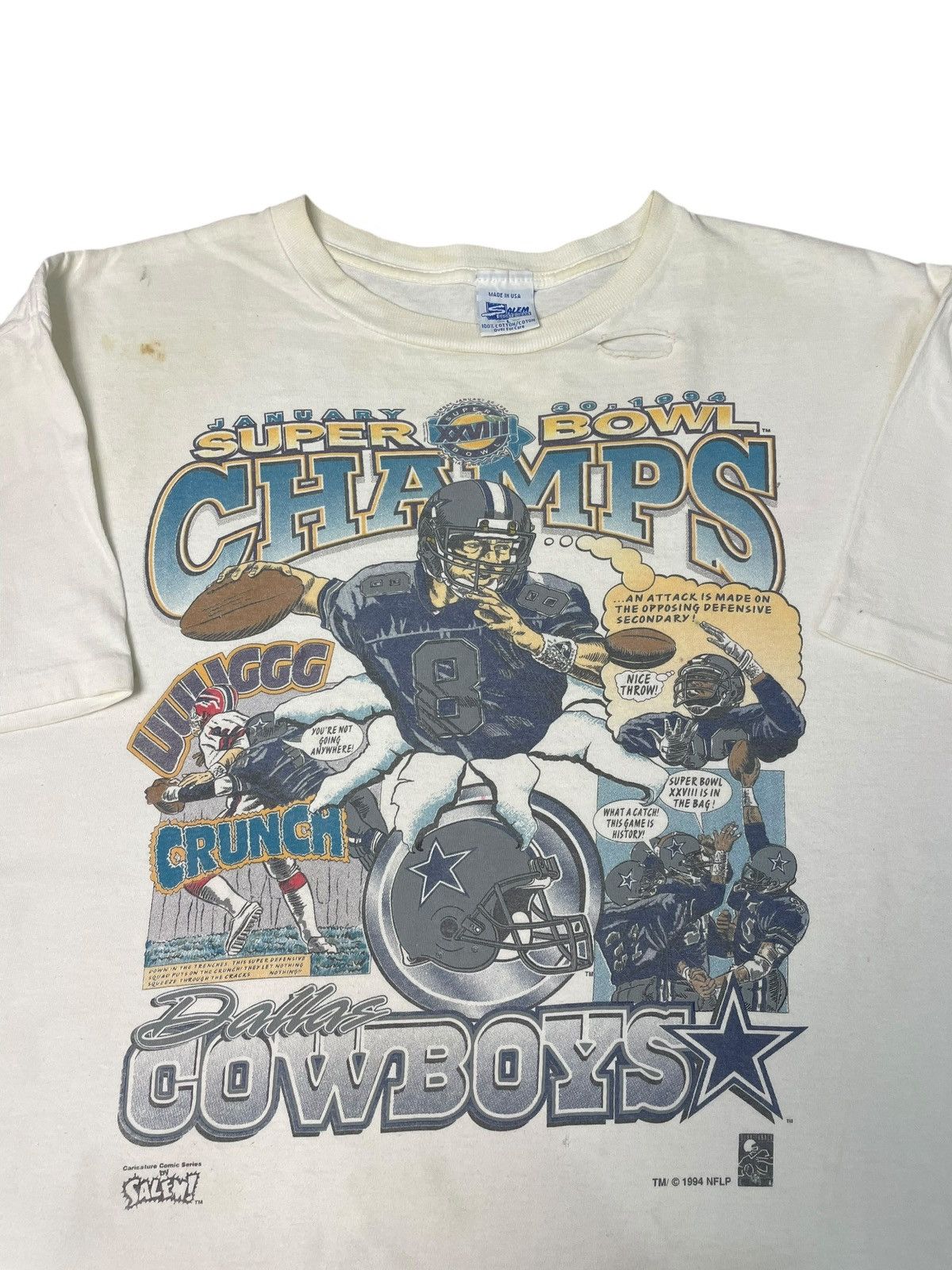 NFL × Salem Sportswear × Vintage Vintage Dallas Cowboys Comic Shirt Size US L / EU 52-54 / 3 - 2 Thumbnail