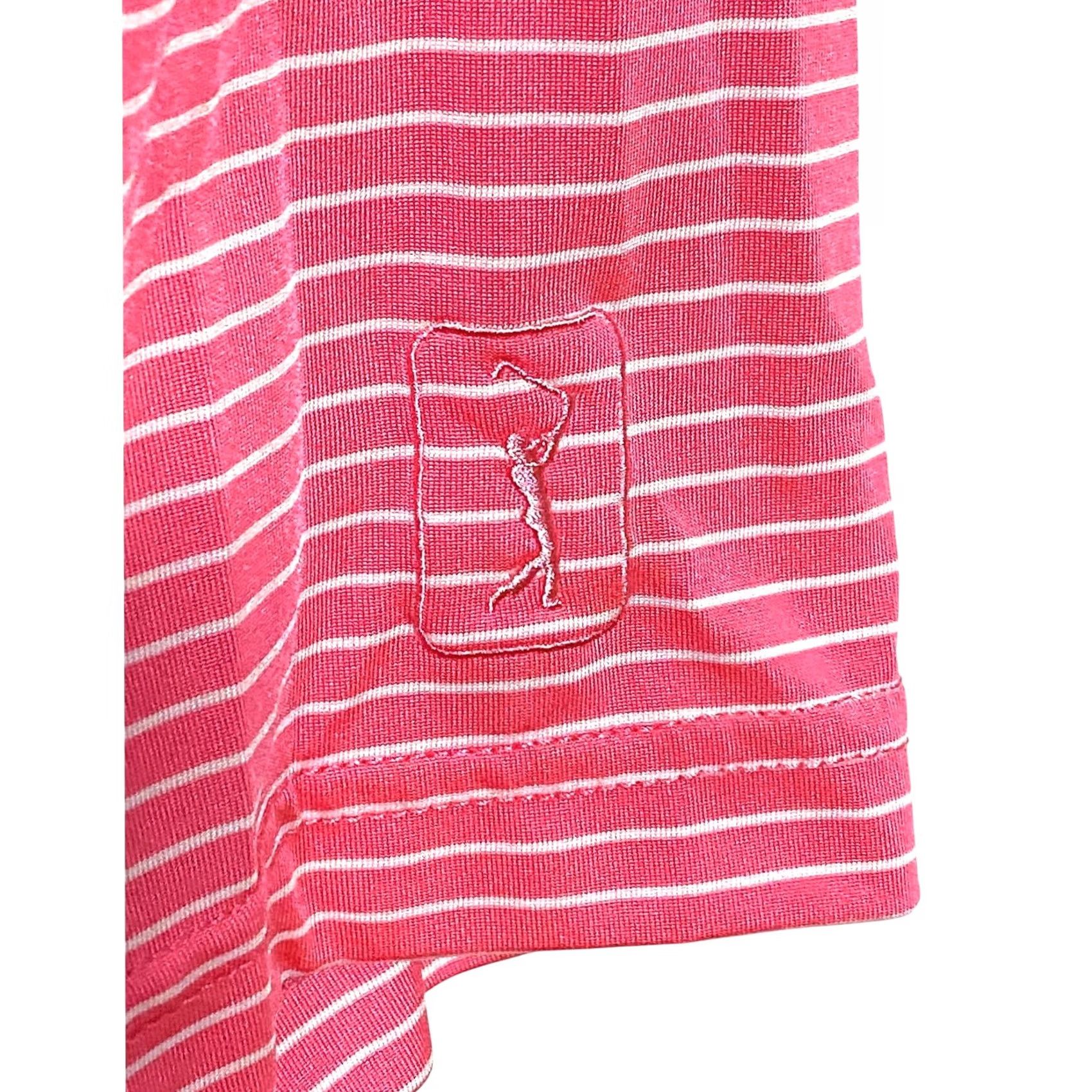 PGA Tour PGA Tour Polo Shirt Men L Striped Pink Short Sleeve Athletic Golf Core Activewear Resort Casual Shirt Size US L / EU 52-54 / 3 - 4 Thumbnail