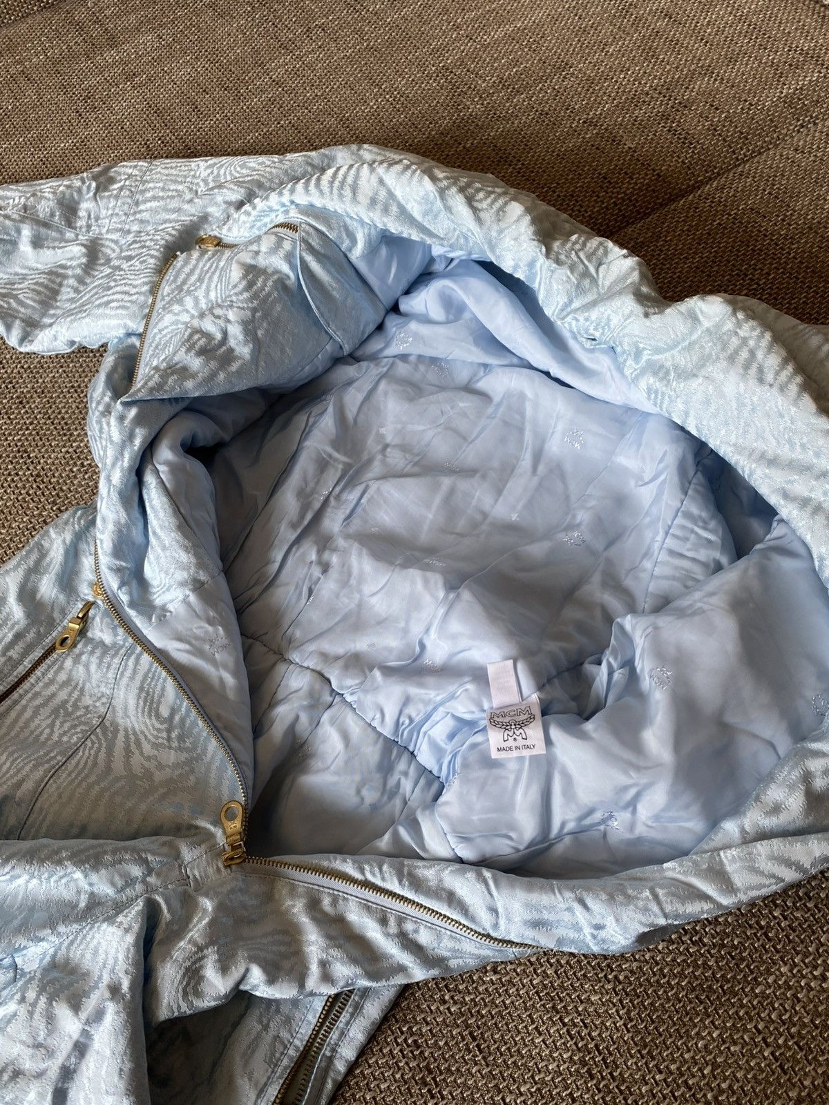 MCM Vintage MCM Ski Suit One Piece Light Blue Gold Snowflake Size 30" / US 8 / IT 44 - 9 Thumbnail