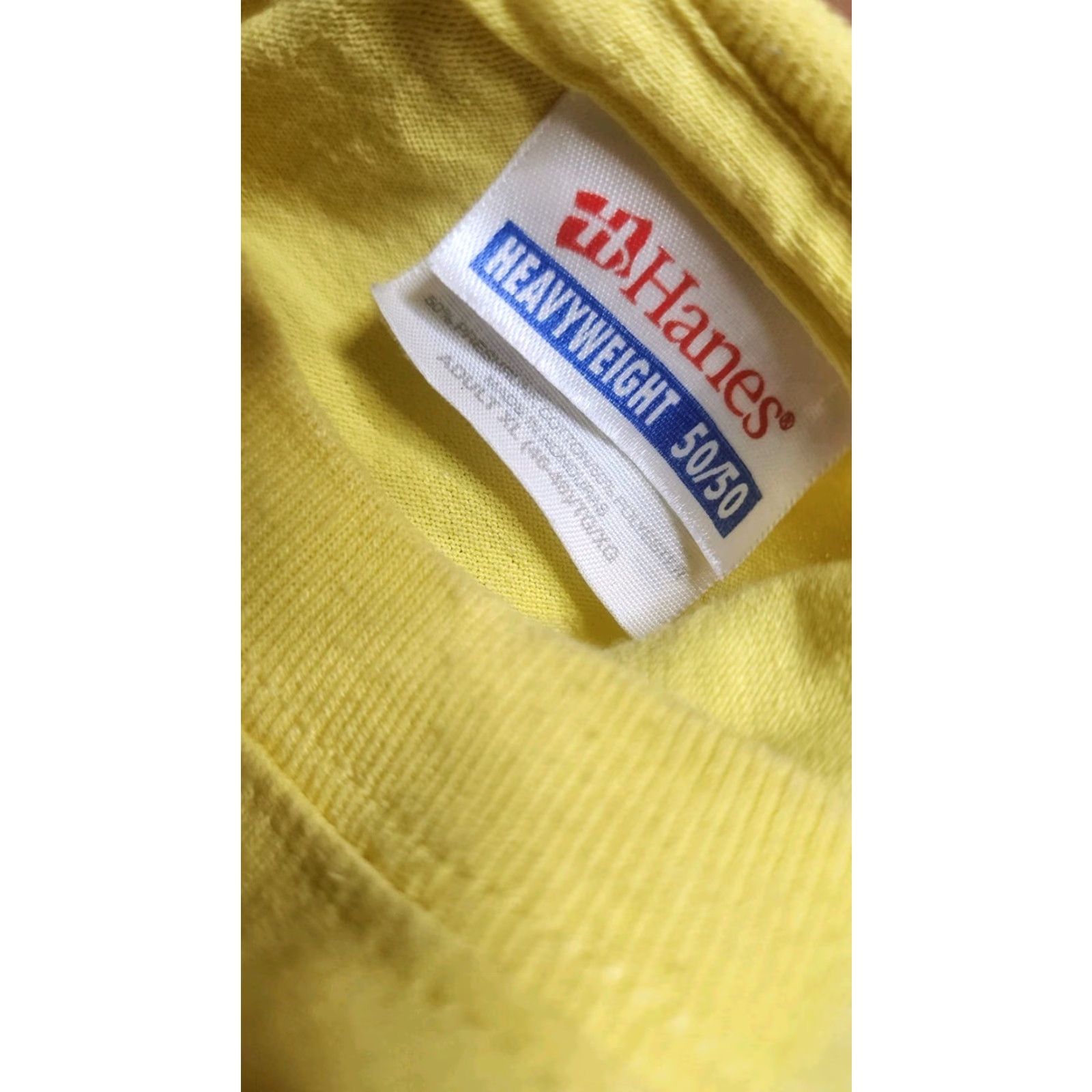 Hanes Hanes XL Yellow Graphic Print T-Shirt Smoky Mountain Helicopter Tours 80s Music Classic Mens Size US XL / EU 56 / 4 - 4 Thumbnail