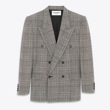 Saint Laurent Paris Oversized Jacket in Prince of Wales Wool Size US M / EU 48-50 / 2 - 1 Thumbnail