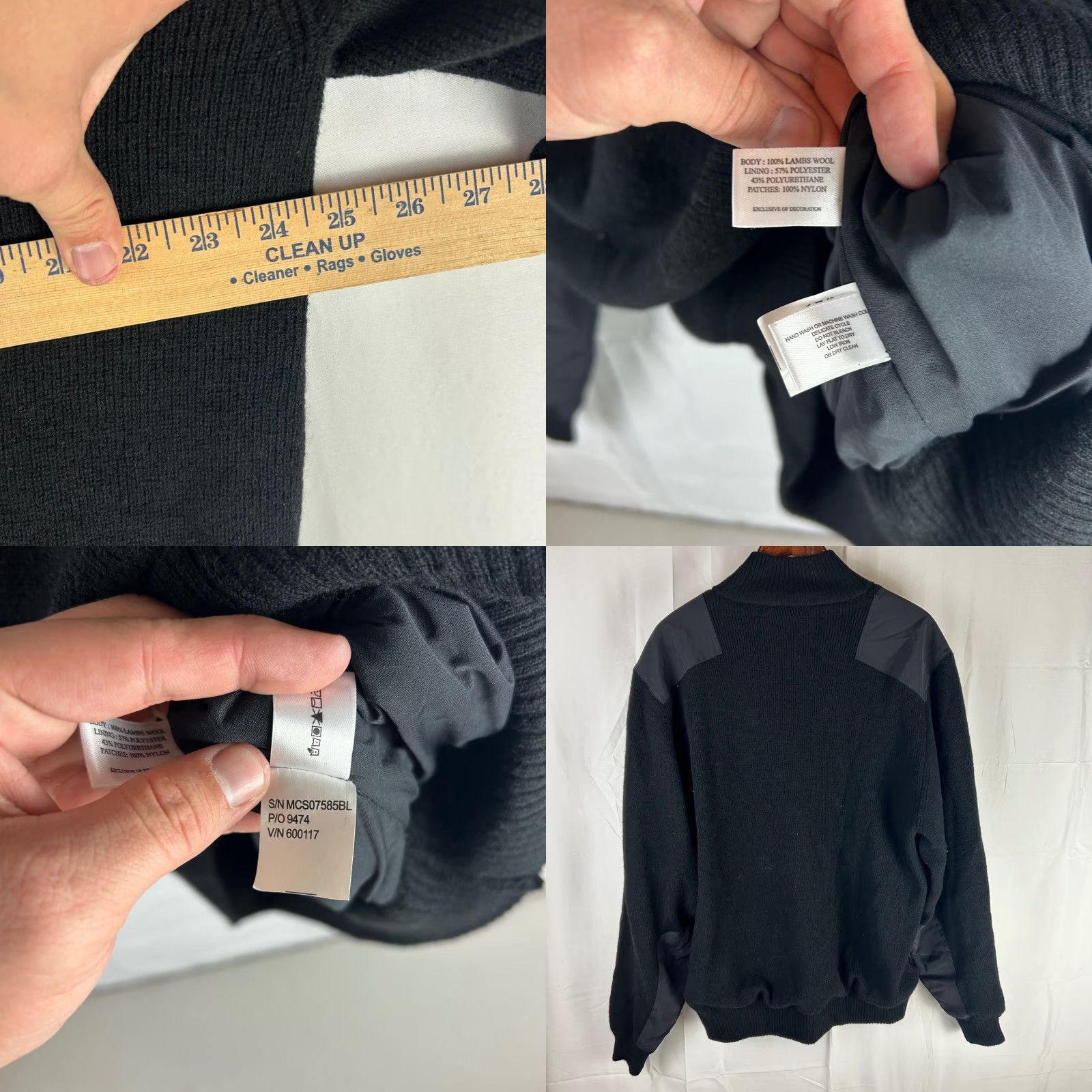 Cutter & Buck Cutter Buck Mens Sweater 1/4 Zip Lambswool Blend Black XL Mock Neck Pockets Golf Knit Pullove r Size US XL / EU 56 / 4 - 8 Thumbnail