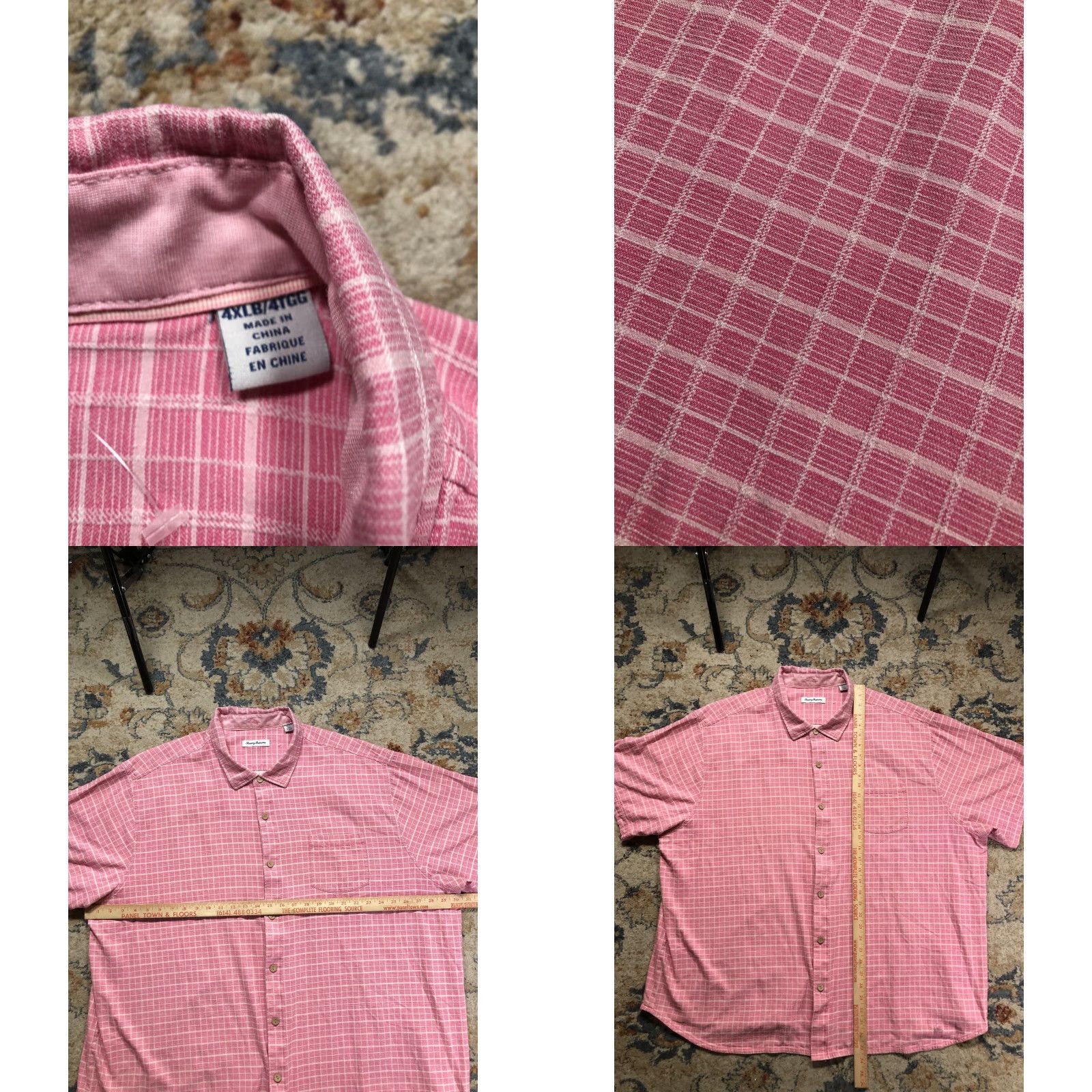 Tommy Bahama Tommy Bahama Shirt Mens Big 4X Pink Check Short Sleeve Button Up Casual Size US XXL / EU 58 / 5 - 8 Thumbnail