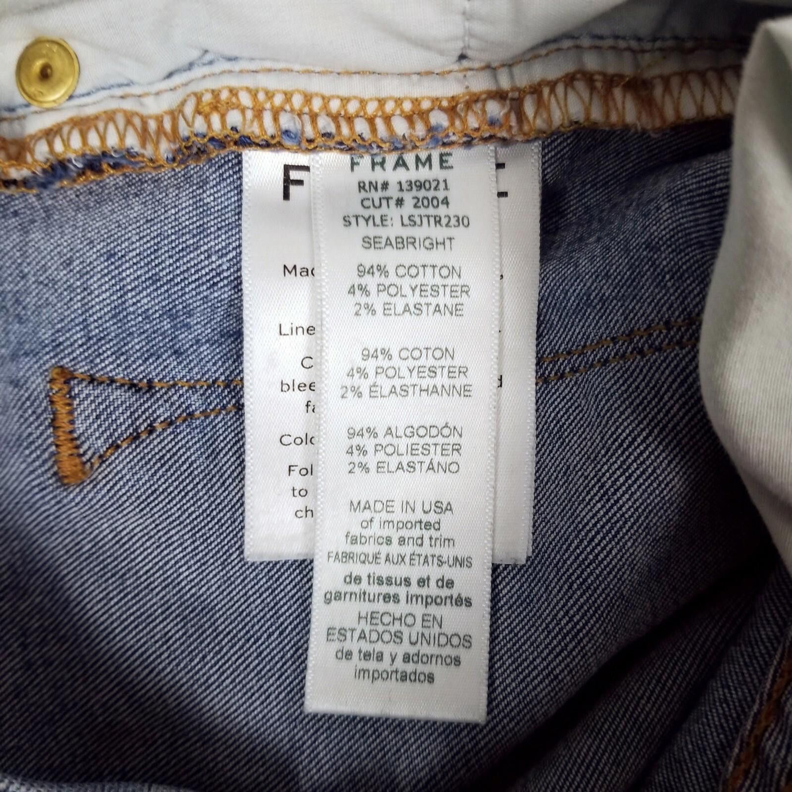 Frame Frame Le Skinny De Jeanne Triangle Hem Jeans Seabright Sz 26 Size 26" / US 2 / IT 38 - 7 Thumbnail