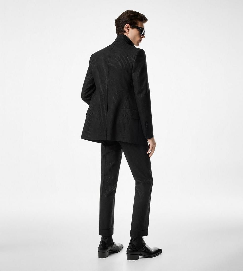 Tom Ford o1w1db10125 JEAPT2 Atticus Double-Breasted Jacket in Black Size US L / EU 52-54 / 3 - 3 Thumbnail