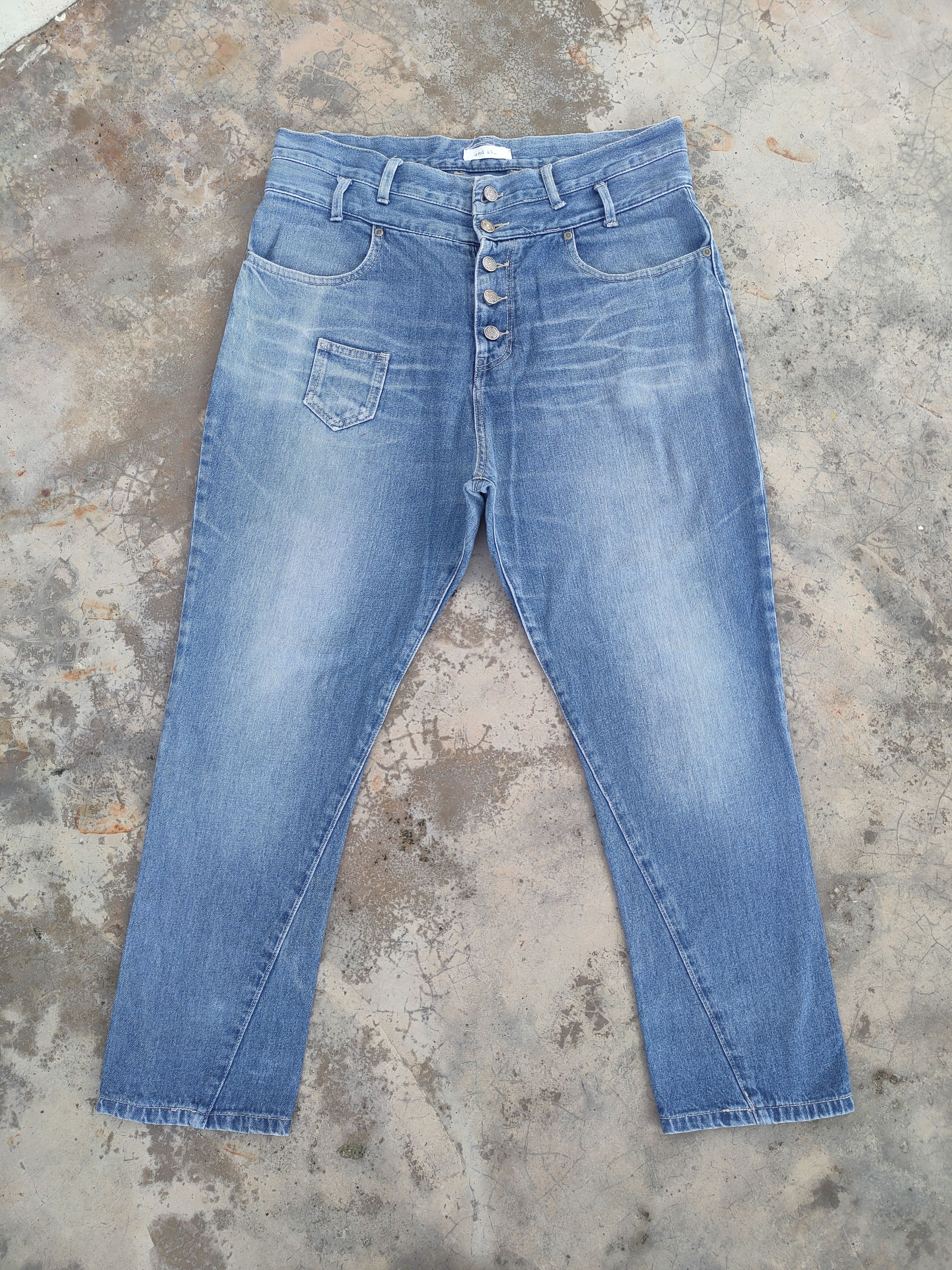 Japanese Brand × Jean × Seditionaries VINTAGE AND IT FLY BUTTON FADED JEANS DENIM PANTS Size US 36 / EU 52 - 1 Thumbnail