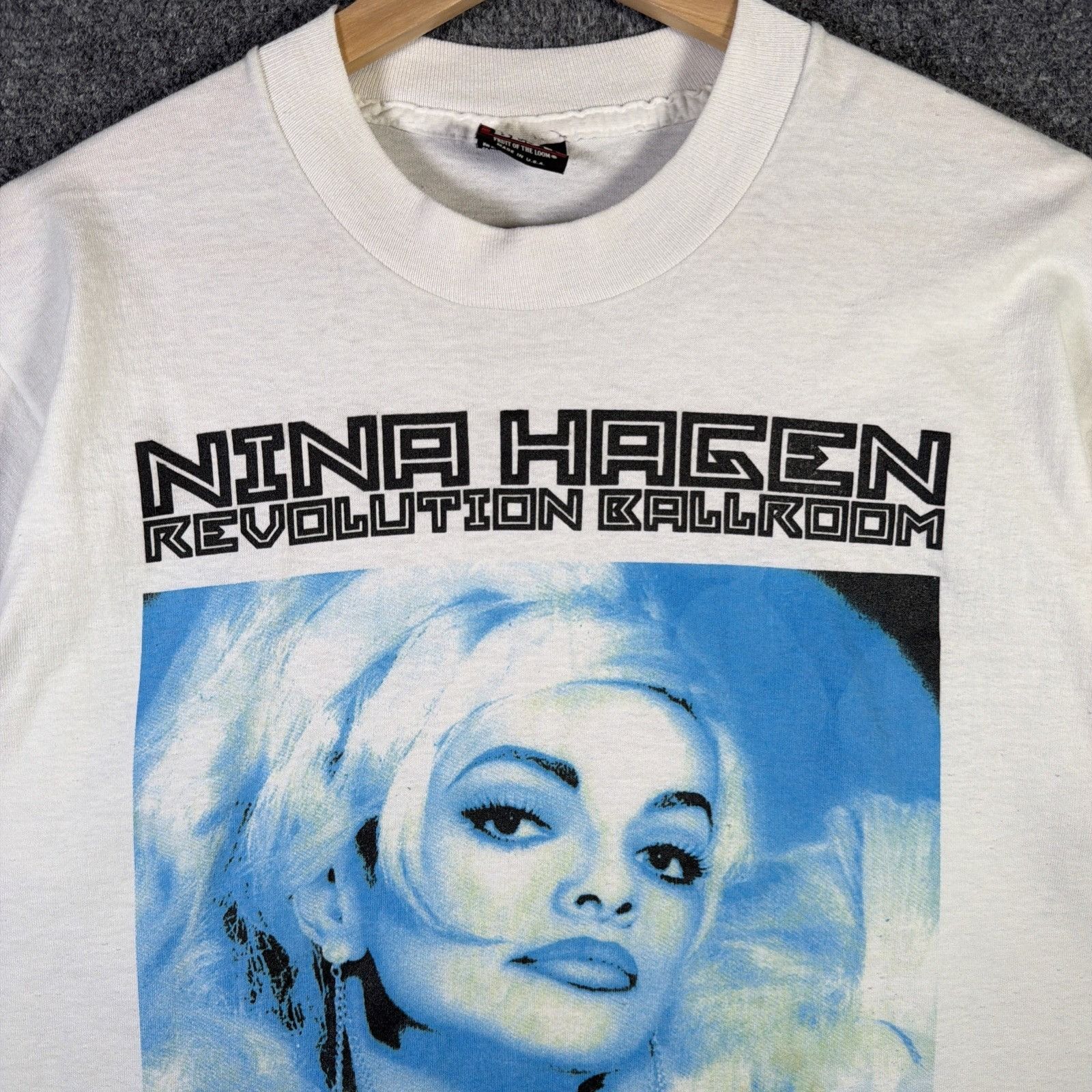 Band Tees Vintage Nina Hagen Shirt Mens Large White 80s Revolution Size US L / EU 52-54 / 3 - 2 Thumbnail