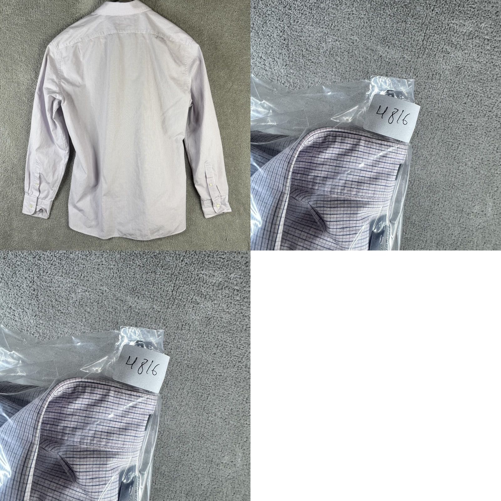 J.Crew J.Crew Shirt Mens XL 17.5 Purple Check Cotton Button Front Dress Long Sleeve Size 46R - 9 Thumbnail
