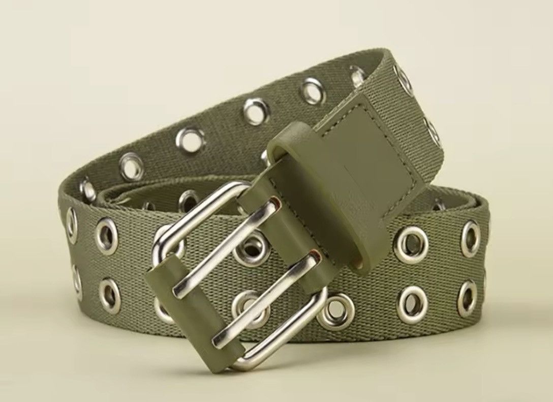 Canvas × Vintage Canvas Belt Double Row Pin Buckle Size ONE SIZE - 2 Thumbnail