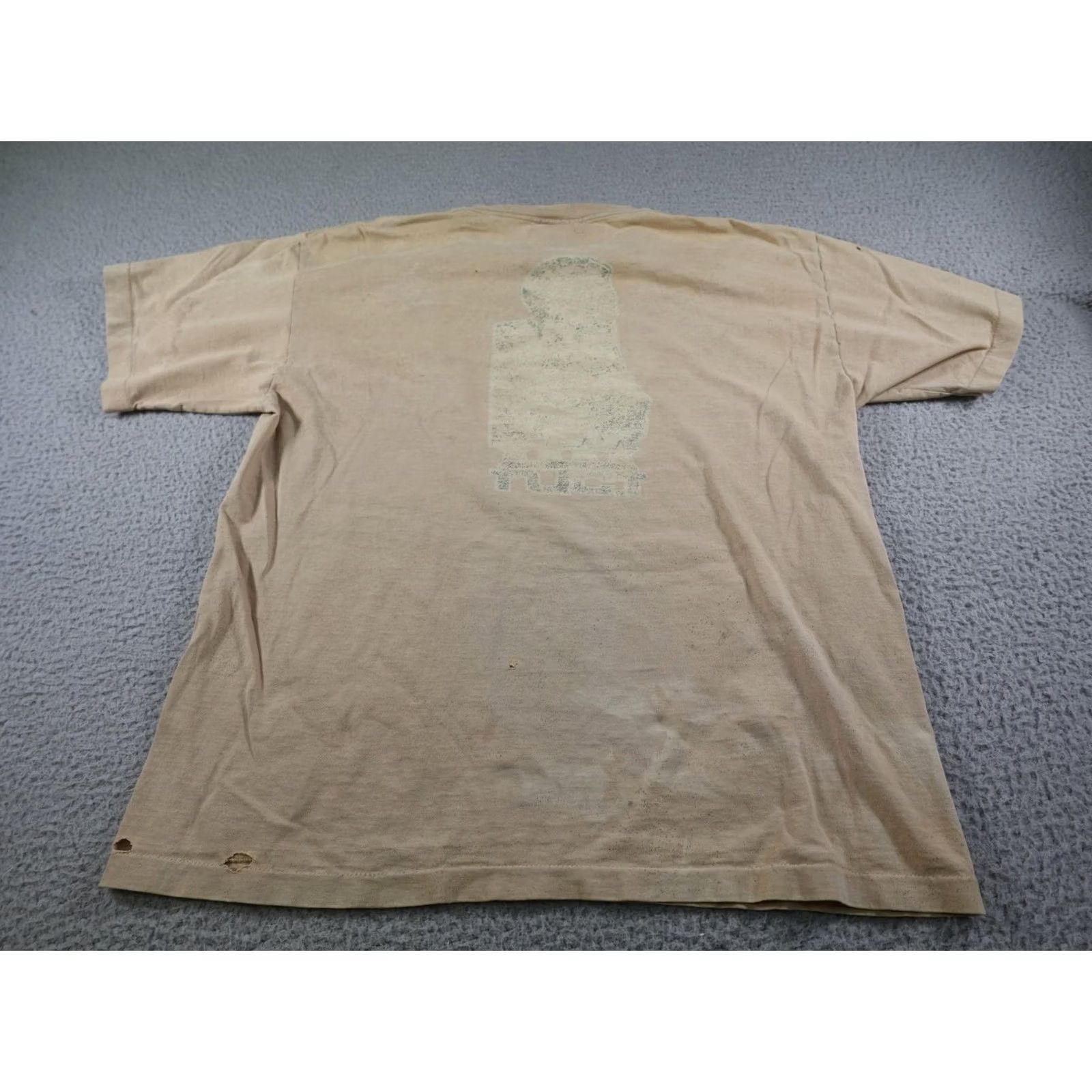 FUCT VINTAGE Fuct Shirt Mens XL Beige Crew Neck Short Sleeve Graphic Print Distressed 90s Skatewear Men Size US XL / EU 56 / 4 - 4 Thumbnail