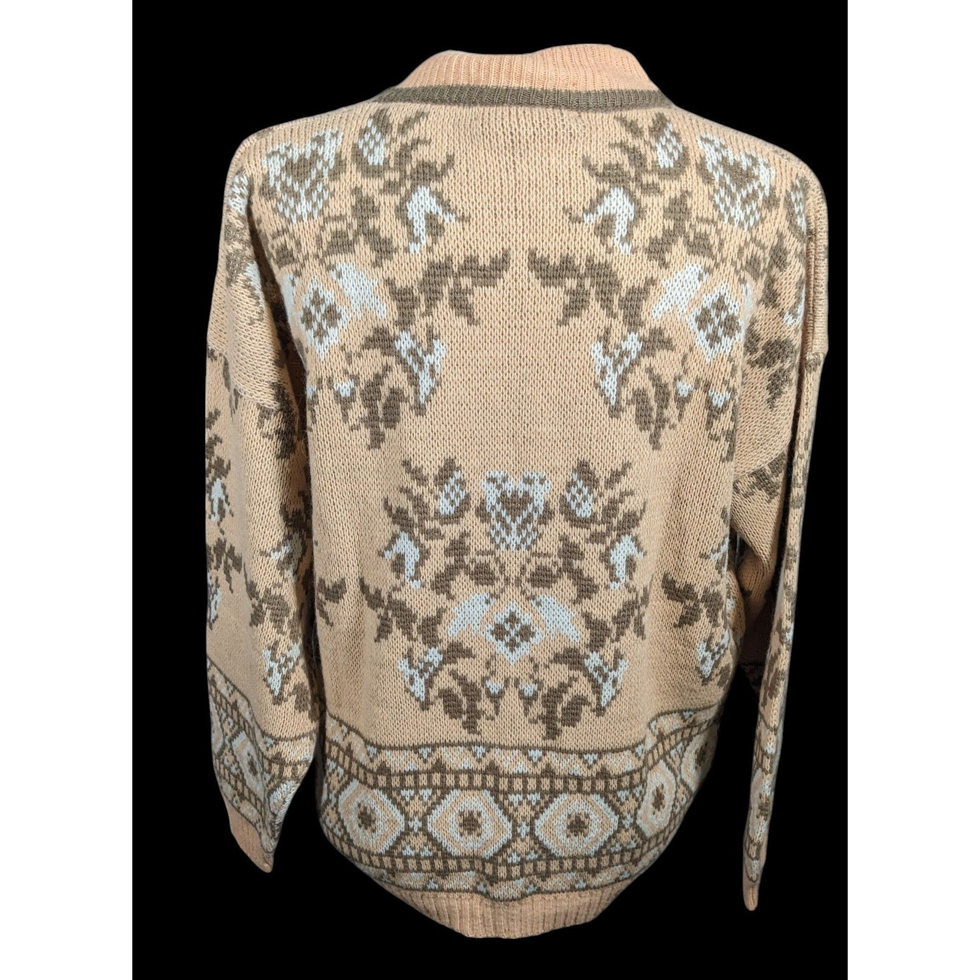 Other Vintage Tarazzia Grandmacore Peach Floral Sweater Size M / US 6-8 / IT 42-44 - 2 Thumbnail