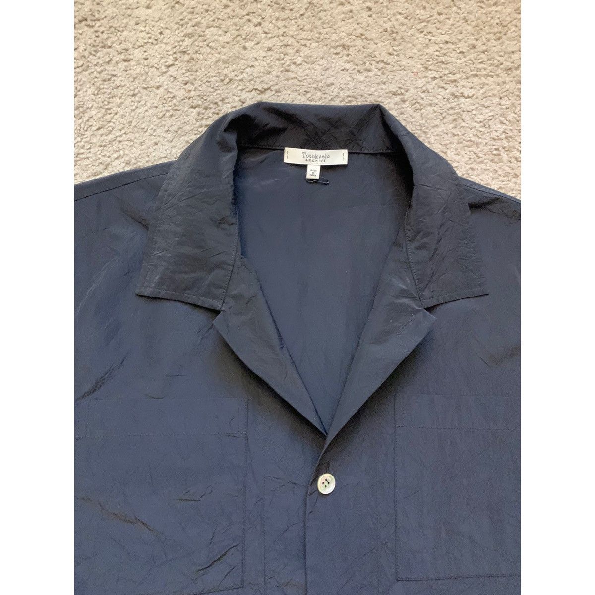 Totokaelo Archive Totokaelo Archive Black Crinkle Japanese Nylon Shirt Size US M / EU 48-50 / 2 - 6 Thumbnail