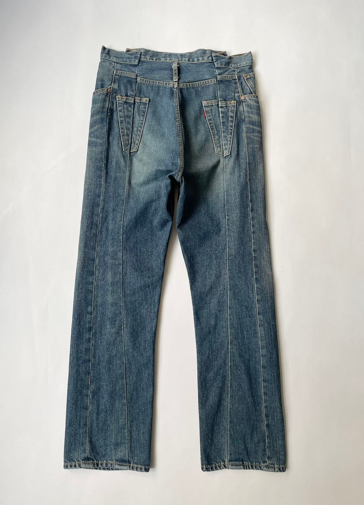 Pre-owned Comme Des Garcons X Junya Watanabe A/w 06 Reworked Washed Denim Jeans In Dust Blue
