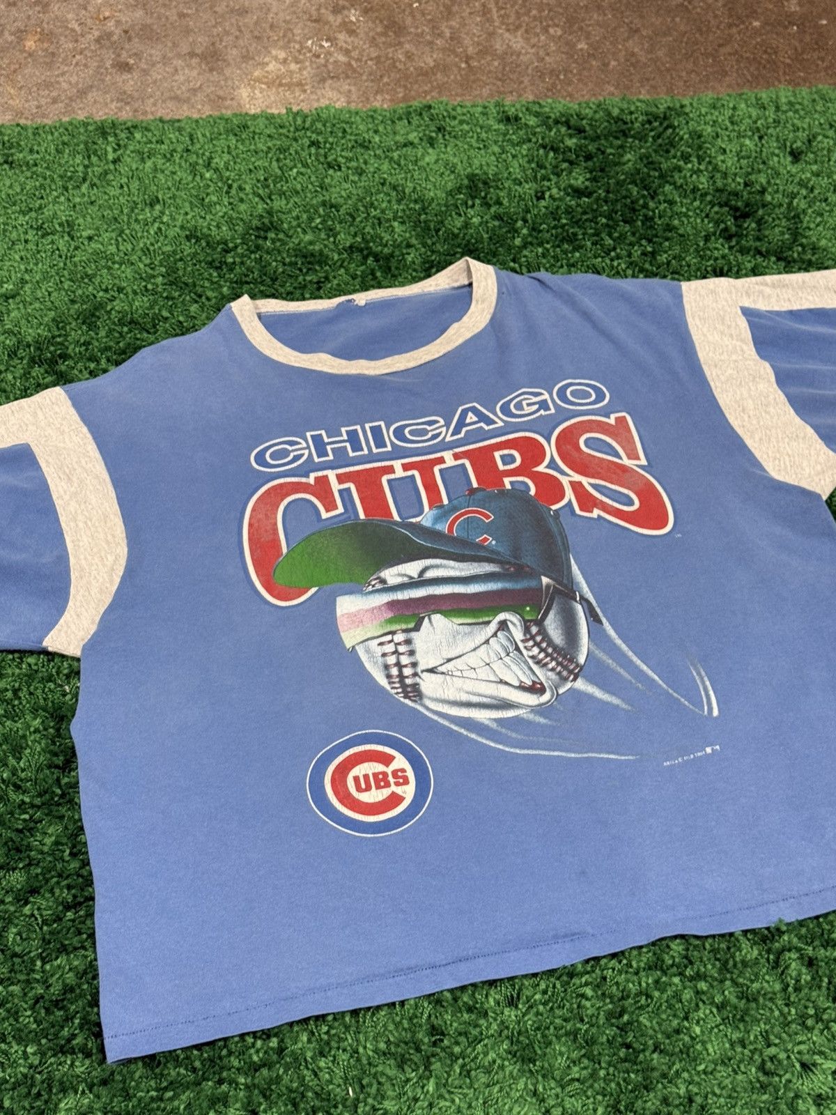 MLB RARE GRAIL 1994 Chicago Cubs Smirking Baseball Tee Vintage Size US XXL / EU 58 / 5 - 2 Thumbnail