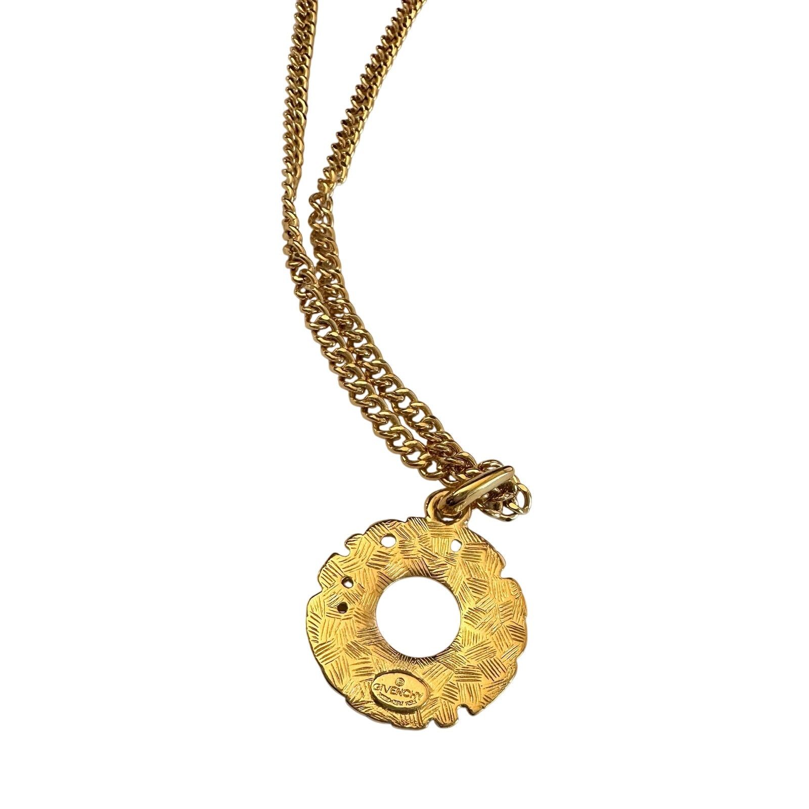 Givenchy Givenchy Paris Round Pendant with Rhinestones Necklace Size ONE SIZE - 11 Thumbnail