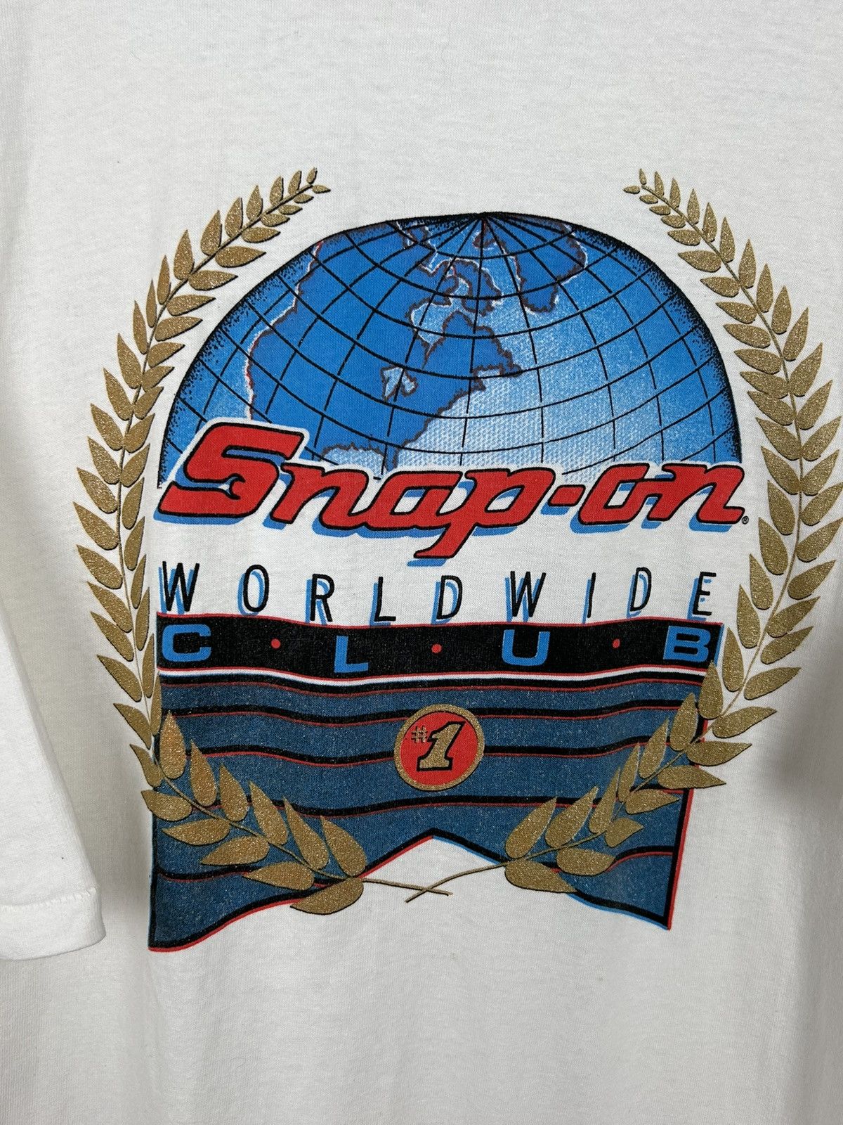 Vintage 80s Vintage Snap-On Worldwide Club Racing Sponsor T-Shirt Size US L / EU 52-54 / 3 - 2 Thumbnail