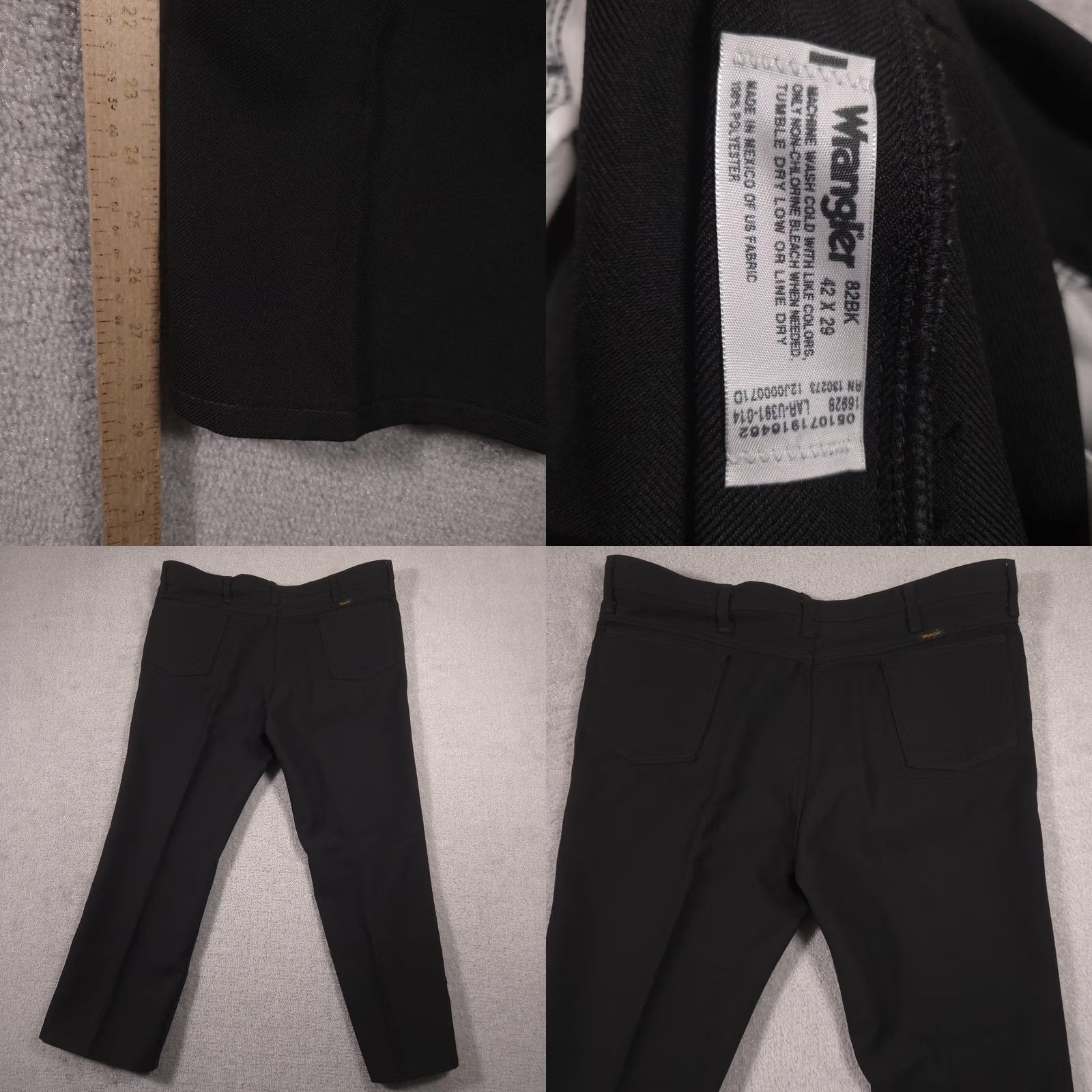 Wrangler Wrangler Jeans Mens 42x29 Black Denim Straight Leg Regular Fit 82BK Casual Pants Jeans Size US 42 / EU 58 - 8 Thumbnail