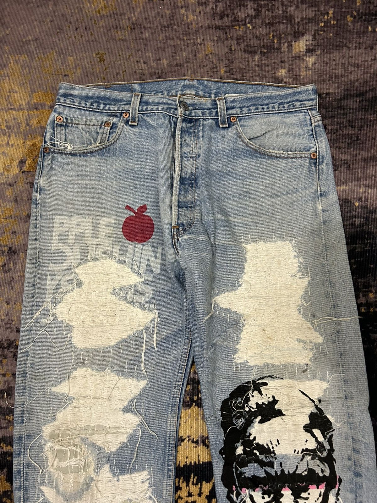Levi's Vintage Clothing Vintage Levis 501XX Sample Rippert Gorilla Aplle Print Size US 33 - 5 Thumbnail