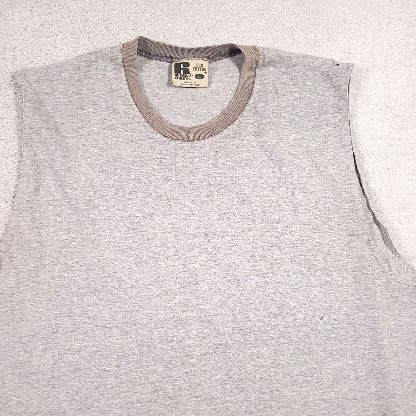 Russell Athletic VINTAGE Russell Athletic Tank Shirt Mens Large 90s Made In USA Pro Cotton Grunge Size US L / EU 52-54 / 3 - 3 Thumbnail