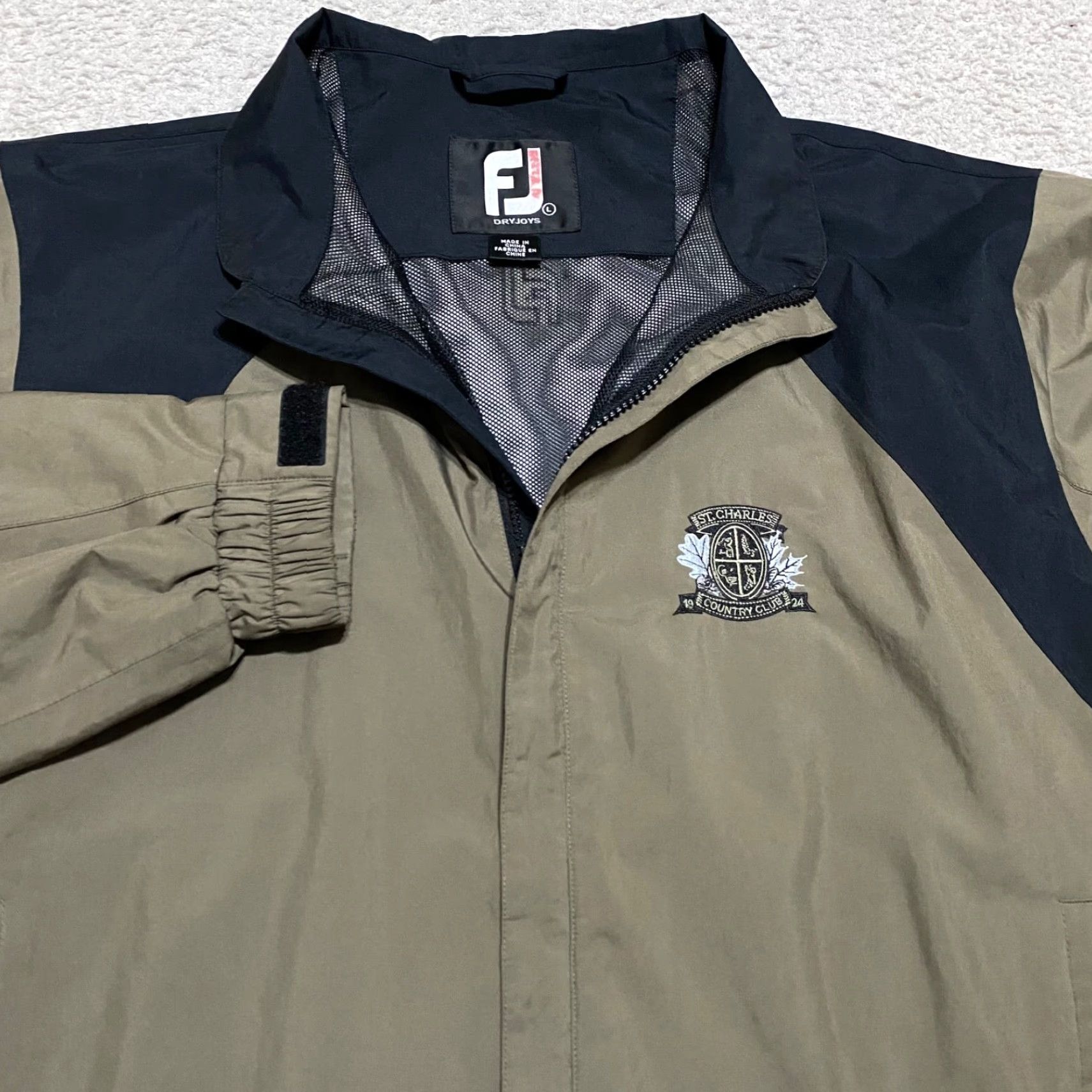 Footjoy FootJoy Dryjoy Mens Large Jacket Brown Full Zip Windbreaker Rain L/S Sports Logo Casual Outerwear Size US L / EU 52-54 / 3 - 2 Thumbnail