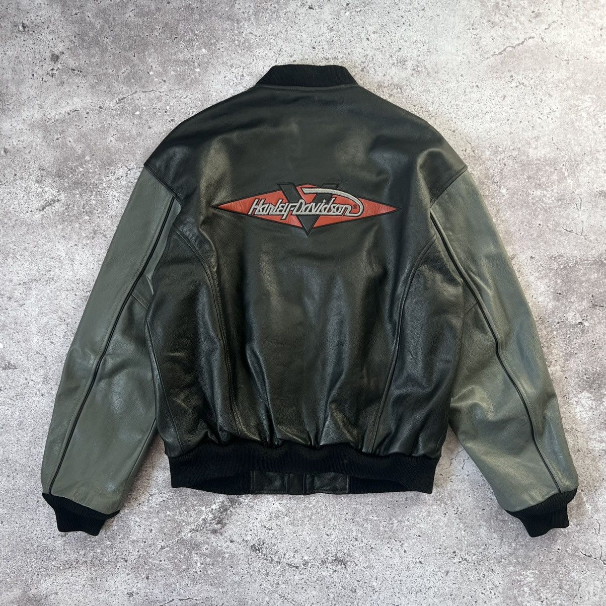 Harley Davidson Vintage Harley-Davidson Leather Varsity Bomber Jacket Size US M / EU 48-50 / 2 - 2 Thumbnail