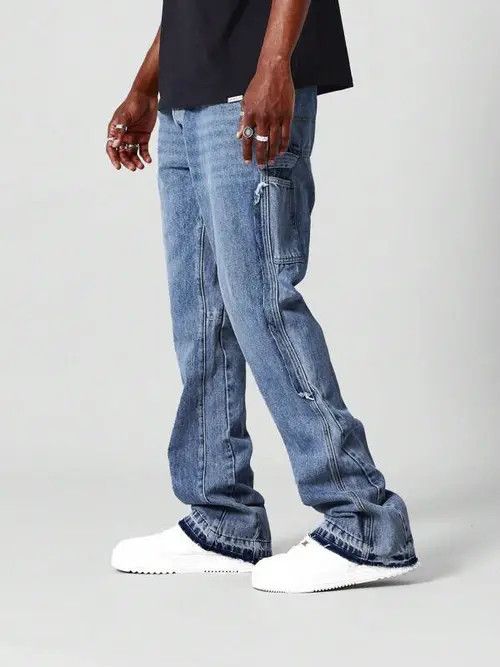 Japanese Brand × Vintage Stacked Workwear Skinny Jeans Size US 34 / EU 50 - 1 Thumbnail