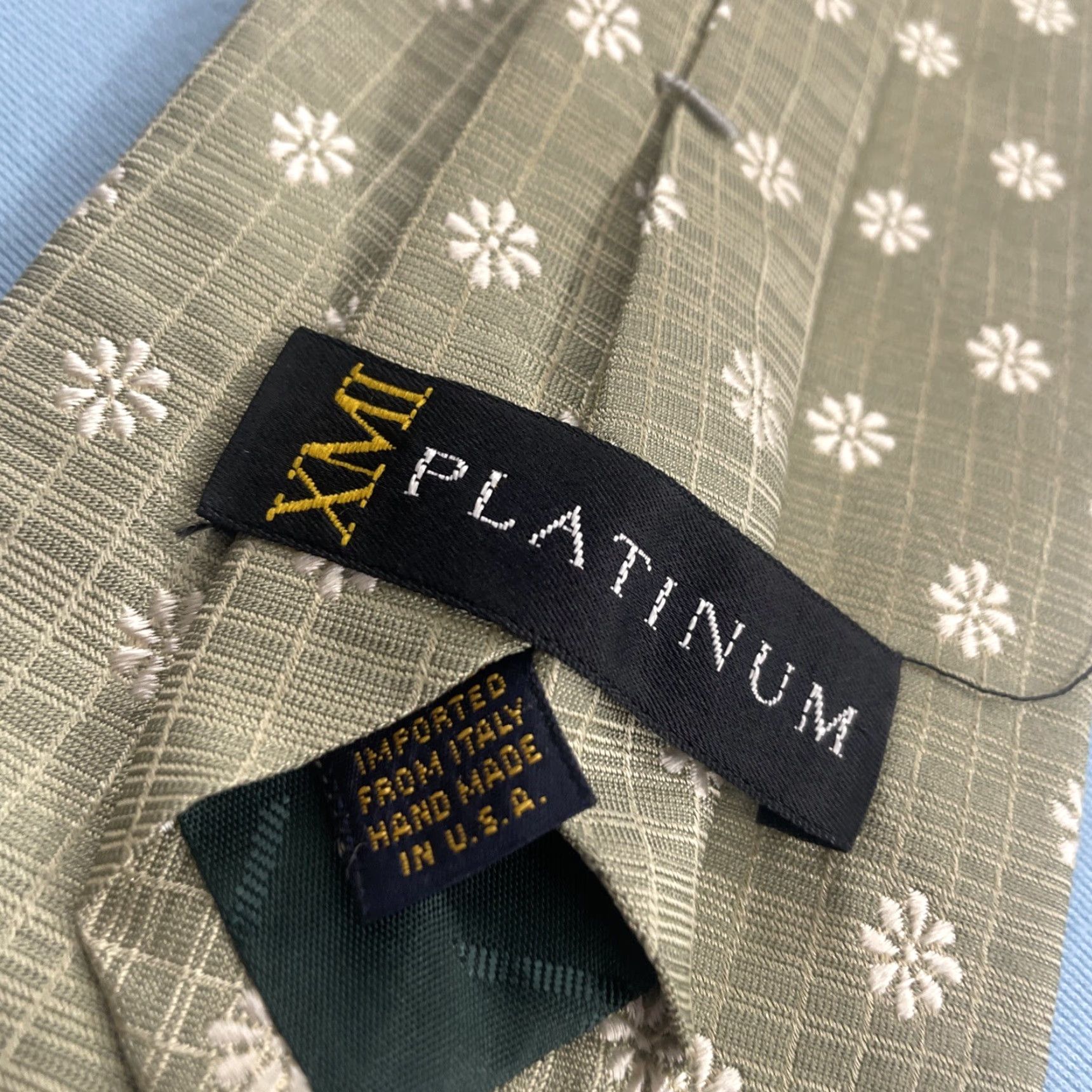 Vintage VINTAGE XMI Tie 100% Silk USA Light Green Necktie Business Formalwear 57"-60" Striped Classic Width Men Mens Size ONE SIZE - 6 Thumbnail