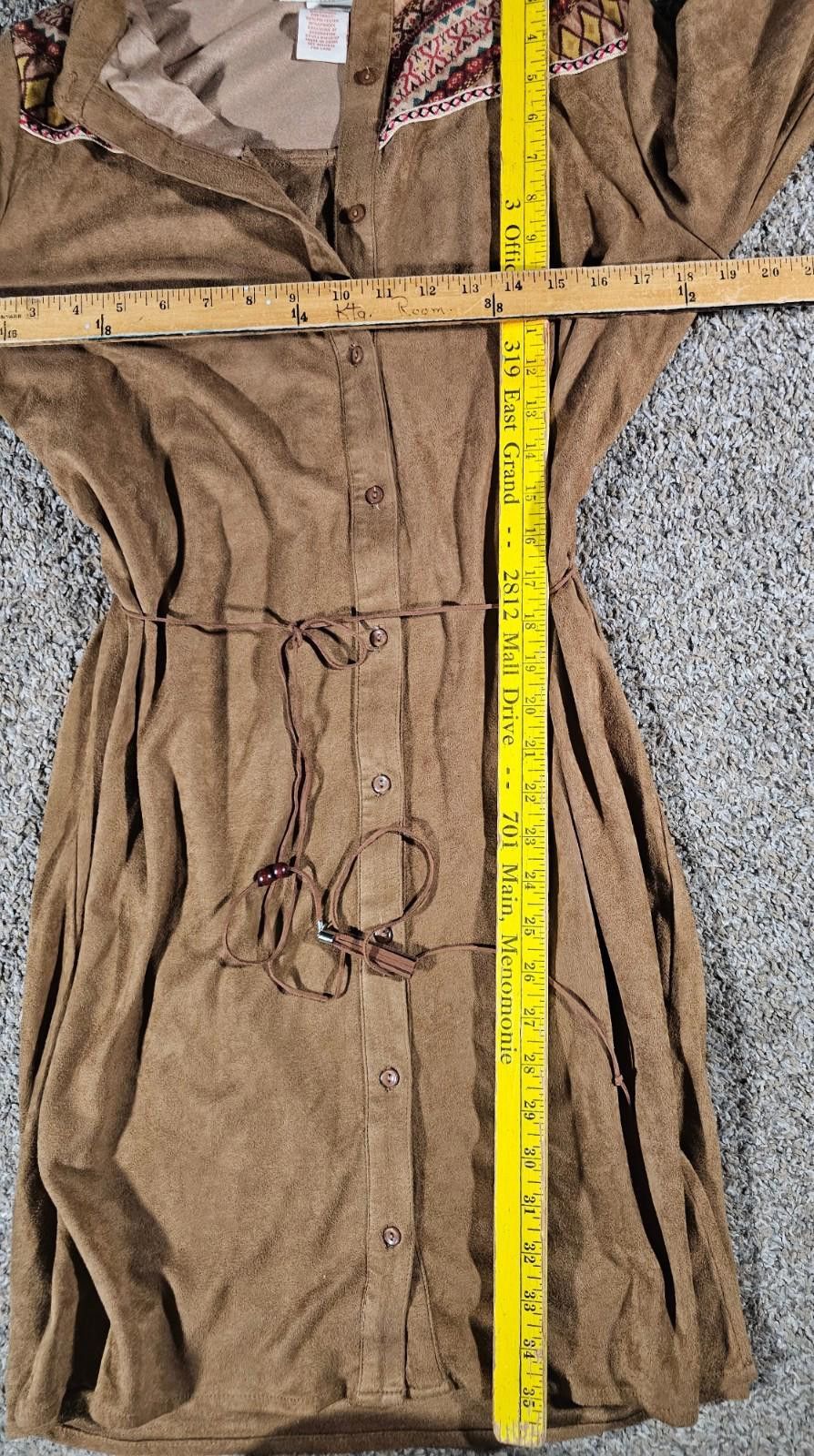 Other Flying Tomato Faux Suede Dress Size L Brown Long Sleeve Boho Size L / US 10 / IT 46 - 5 Thumbnail