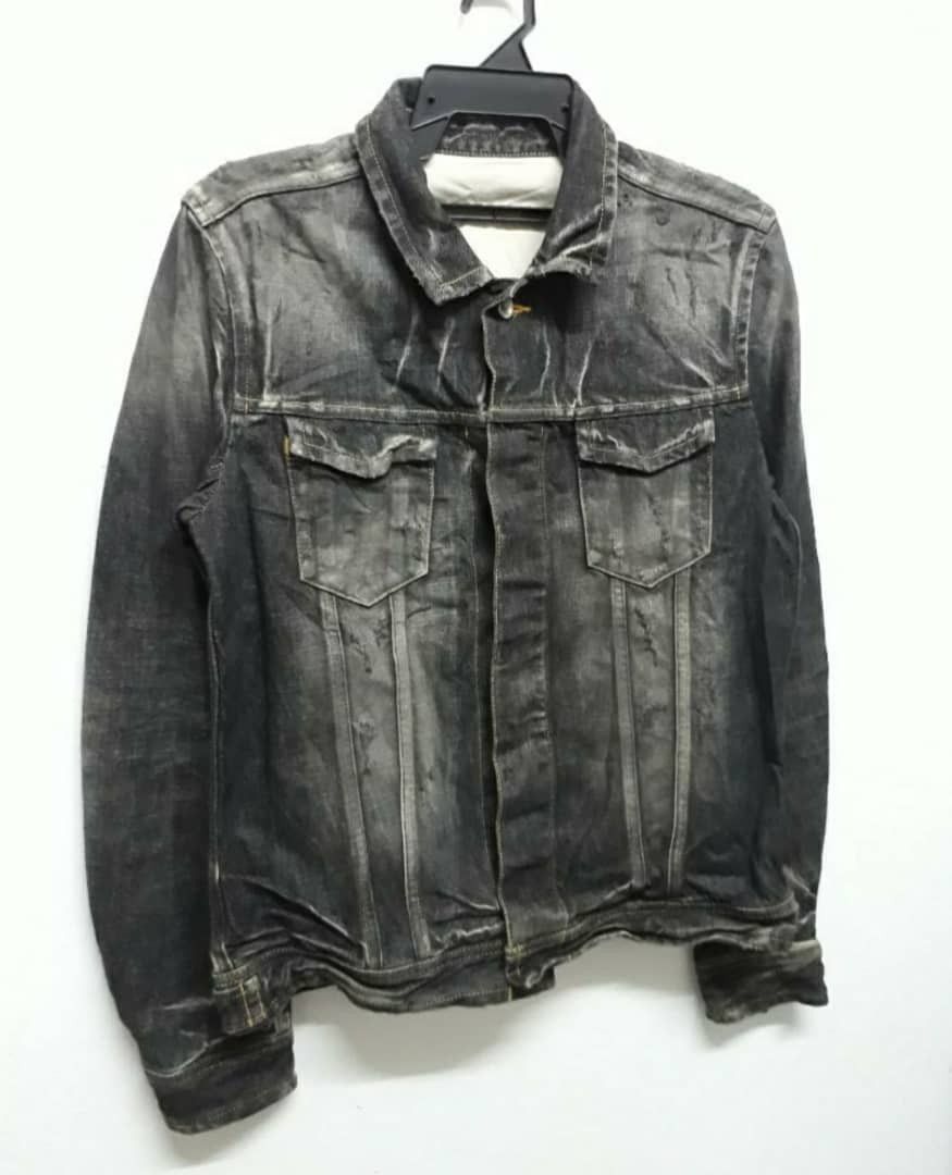 Issey Miyake 💥Tete homme distressed grey colour denim Jacket Size US M / EU 48-50 / 2 - 6 Thumbnail