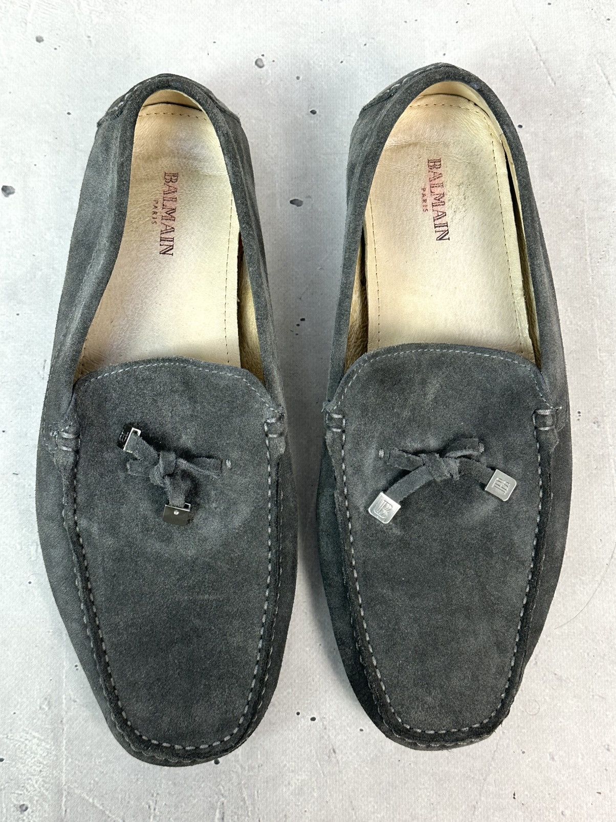 Balmain Balmain Paris Suede Grey Men’s Moccasin Shoes Size US 11 / EU 44 - 3 Thumbnail