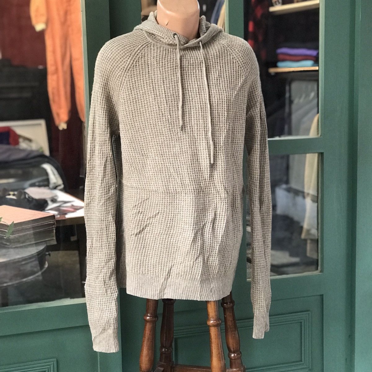 Gap × Other × Vintage VINTAGE CASHMERE WOOL BLEND WAFFLE TEXTURED GAP KNIT HOODIE Size US M / EU 48-50 / 2 - 12 Thumbnail
