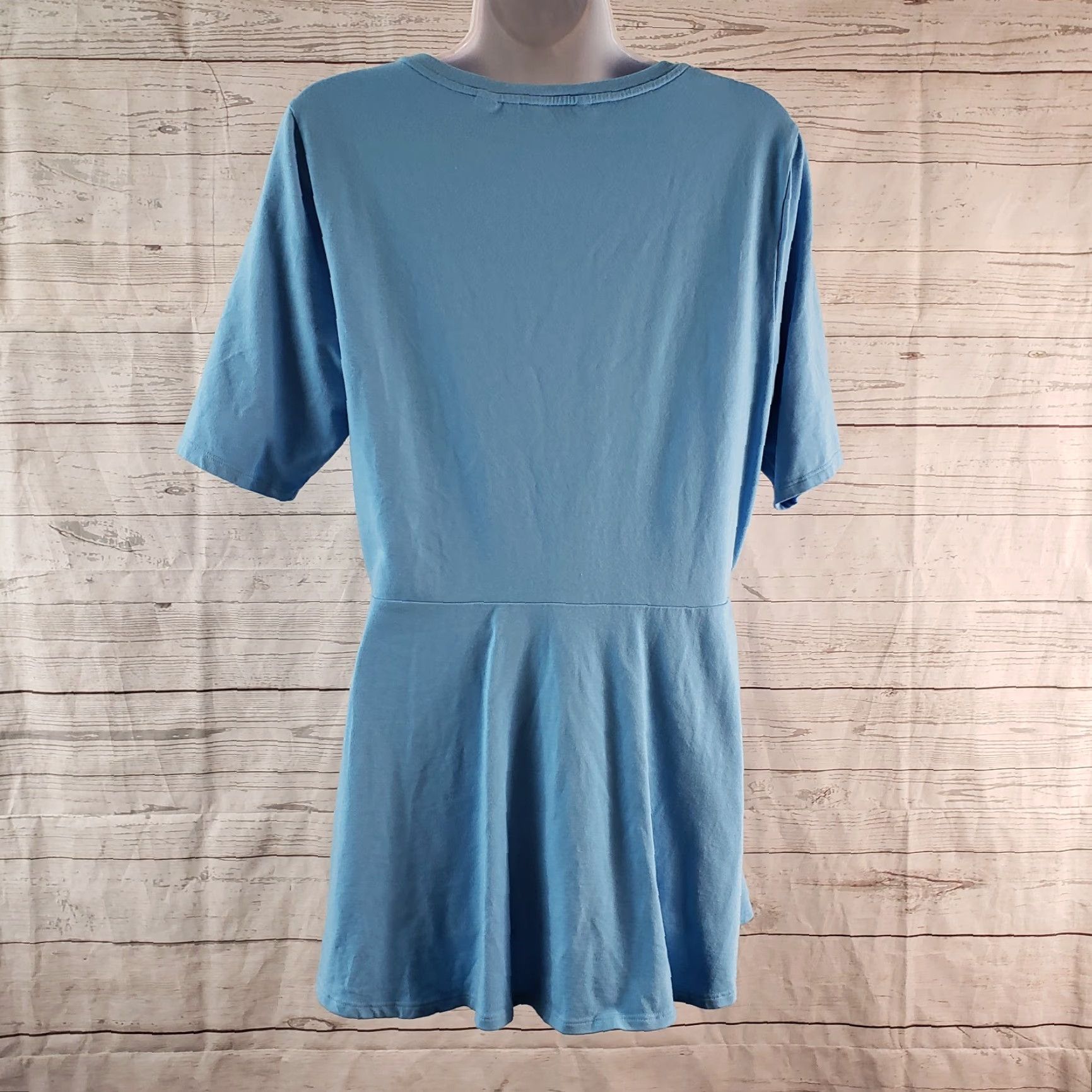Isaac Mizrahi Isaac Mizrahi Live Womens Top Sz Small Solid Blue Cotton Blend Scoop Neck Short Sleeve Pullover T-Shirt Womens Size S / US 4 / IT 40 - 4 Thumbnail