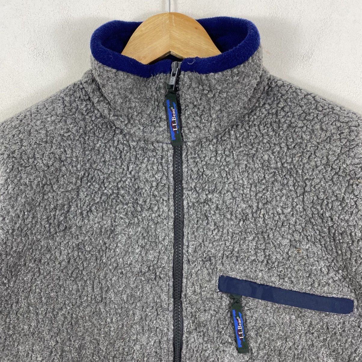 L.L. Bean Vintage 90s LL Bean Deep Pile Fleece Quarter Zip Grey S Size US S / EU 44-46 / 1 - 4 Thumbnail