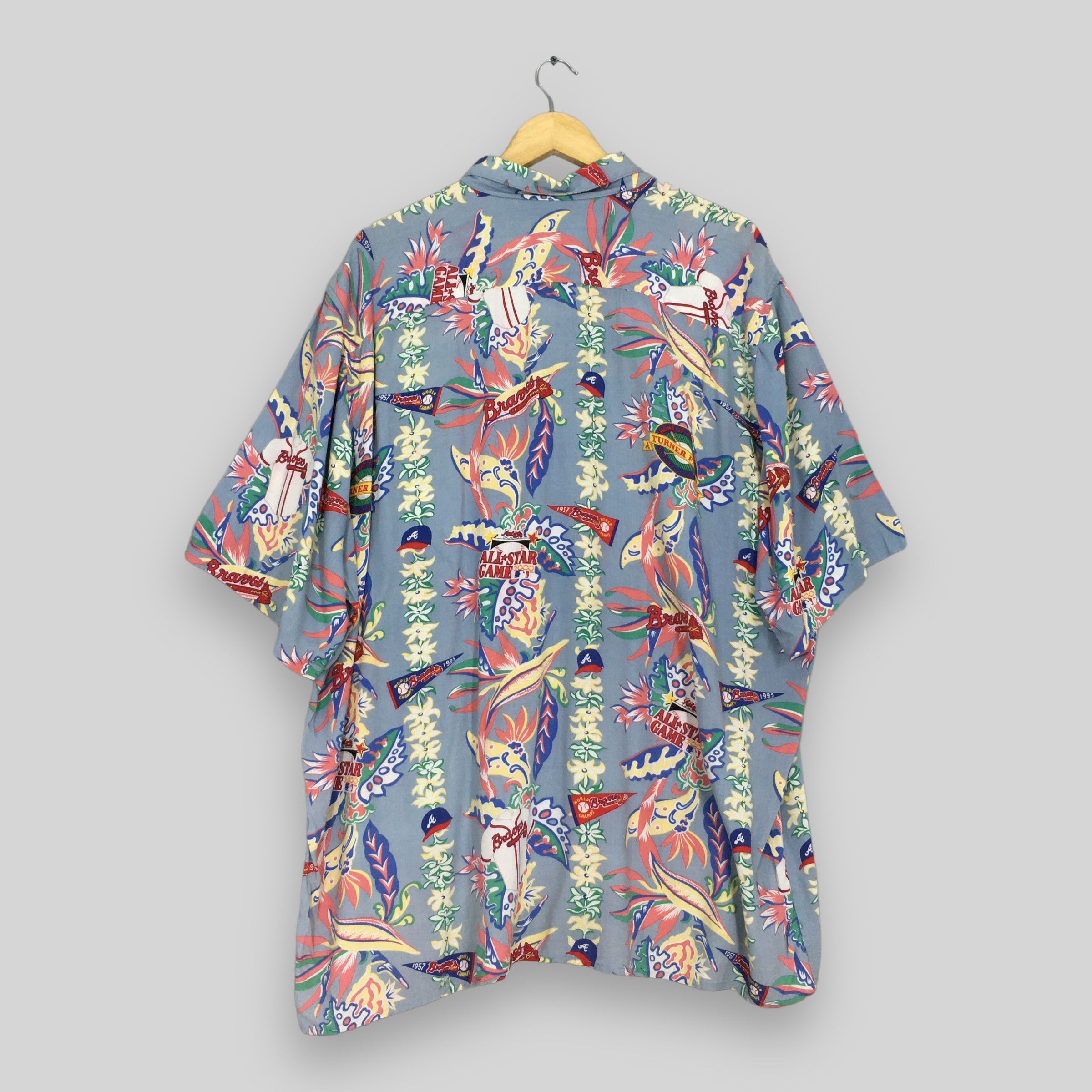 MLB × Reyn Spooner Vintage Reyn Spooner Hawaiian Atlanta Braves MLB Rayon Size US XXL / EU 58 / 5 - 6 Thumbnail