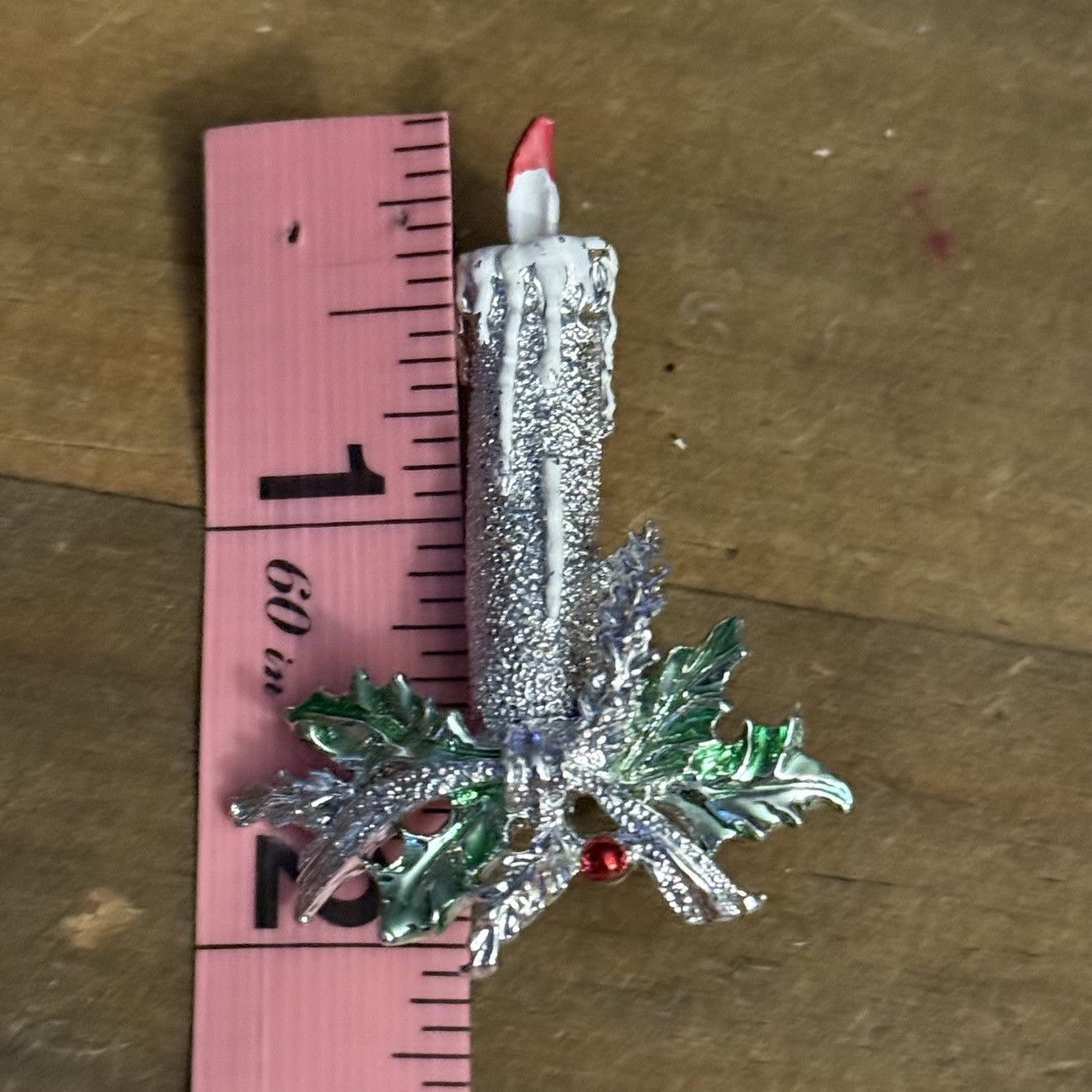 Vintage Vintage Gerry’s silver tone Christmas candle brooch Size ONE SIZE - 2 Thumbnail