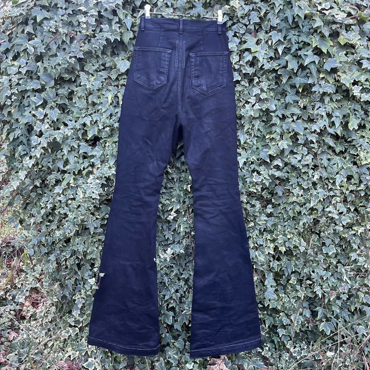 Rick Owens Black waxed Rick Owens bolan boot cut jeans Size US 28 / EU 44 - 2 Thumbnail