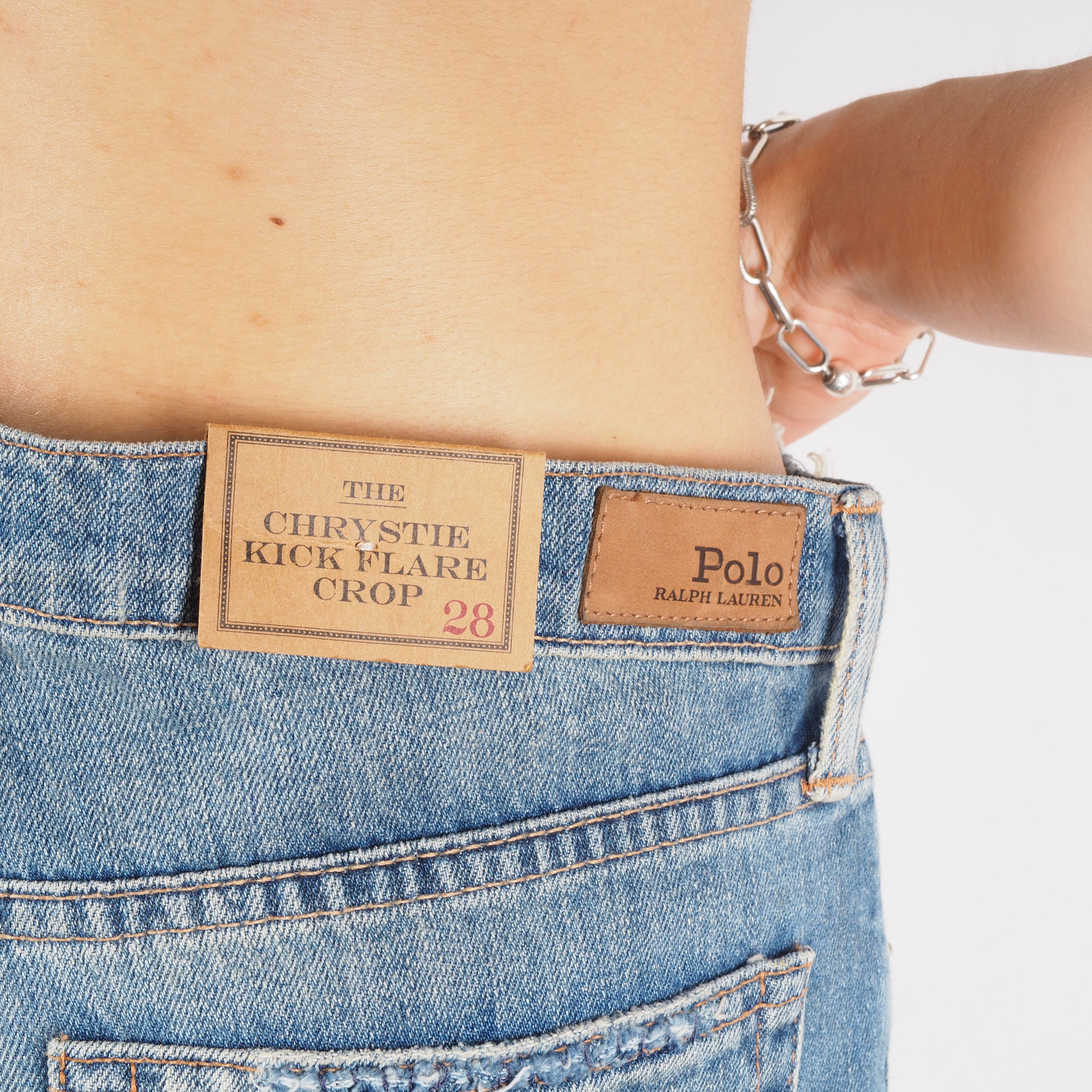 Polo Ralph Lauren Chrystie Patchwork Kick Flare Crop Jeans