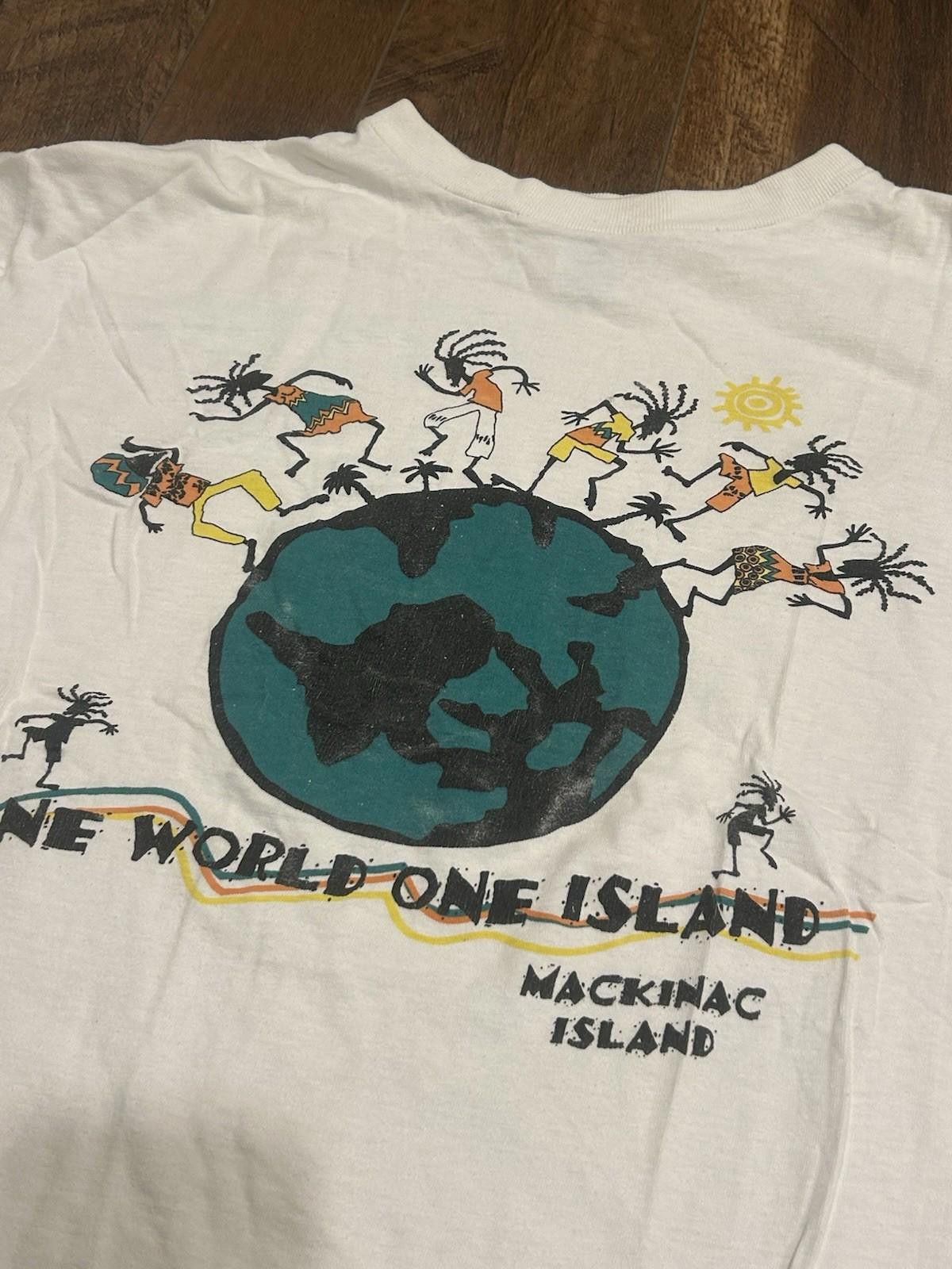 Sperry VTG 90s Sherry Island One World Rastafari Boxy T-Shirt 21x24 Size US L / EU 52-54 / 3 - 2 Thumbnail