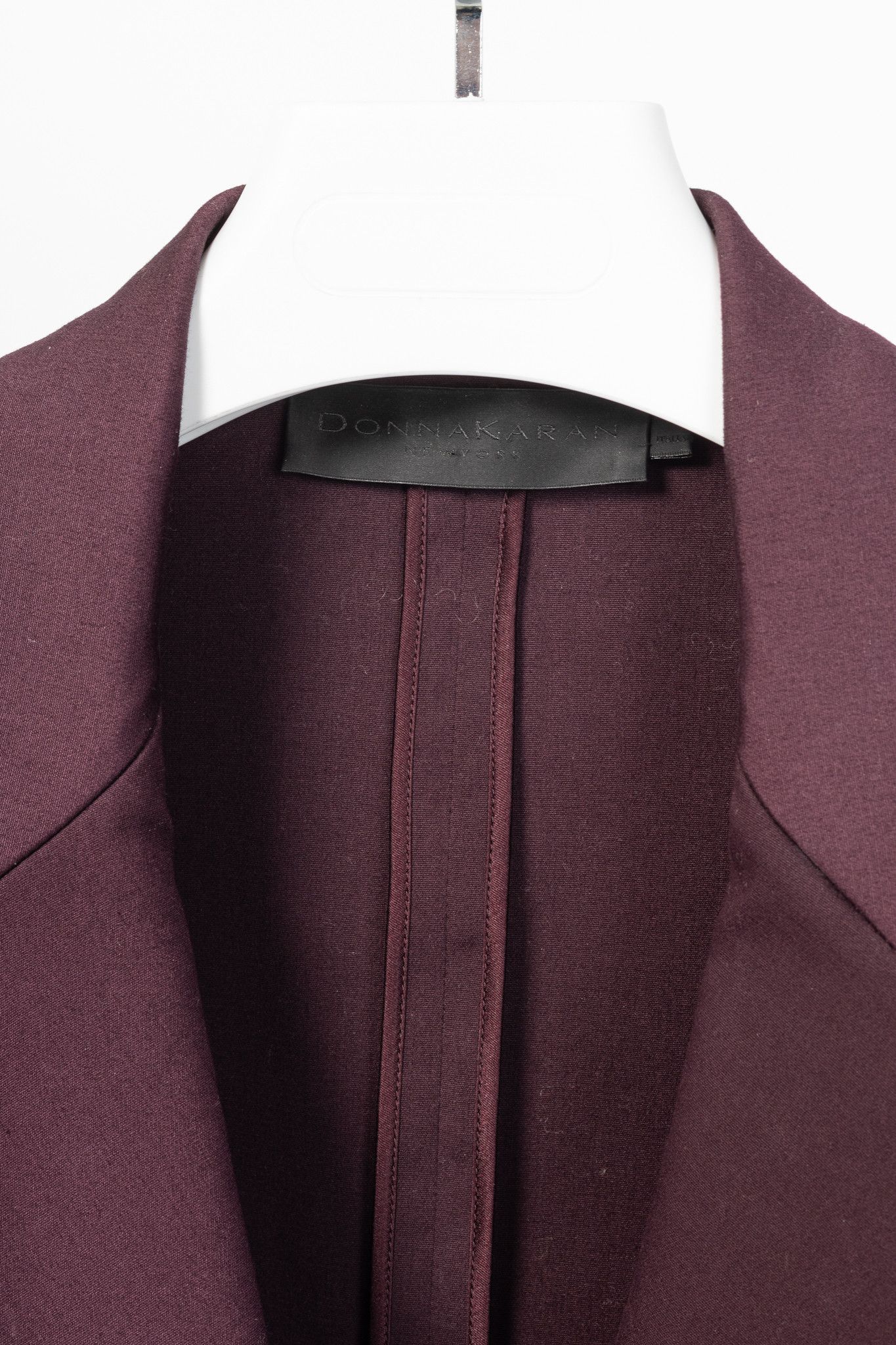 Donna Karan Donna Karan New York Burgundy Cotton-Ponte Blazer Size M / US 6-8 / IT 42-44 - 4 Thumbnail