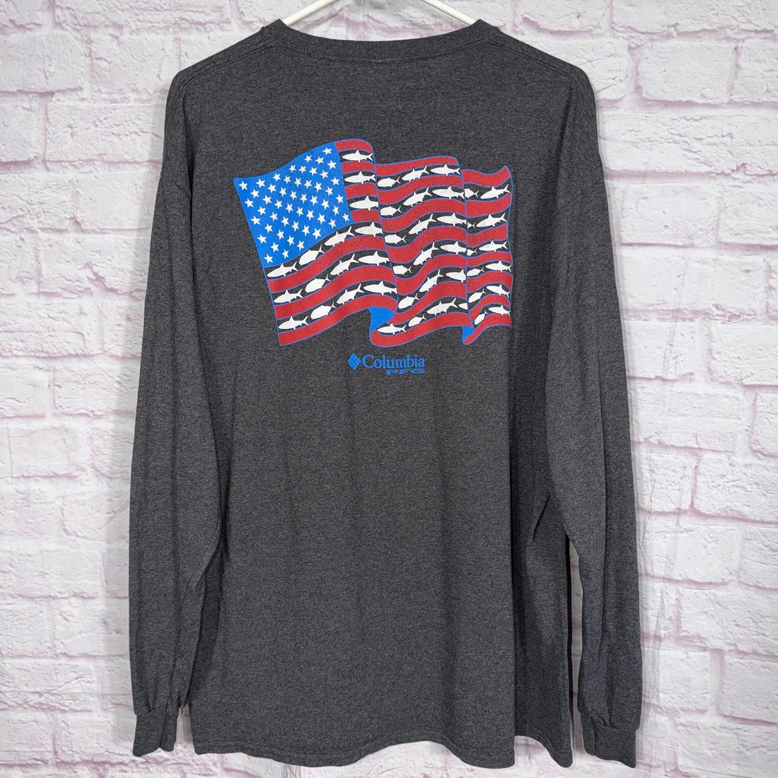Columbia Columbia PFG Long Sleeve Shirt with American Flag Graphic XL Size US XL / EU 56 / 4 - 7 Thumbnail