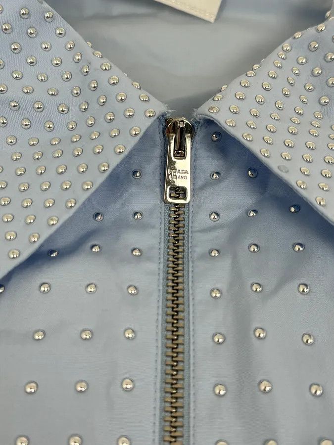 Prada SS2022 Prada Baby Blue Signature Studded Jacket Size US M / EU 48-50 / 2 - 8 Thumbnail