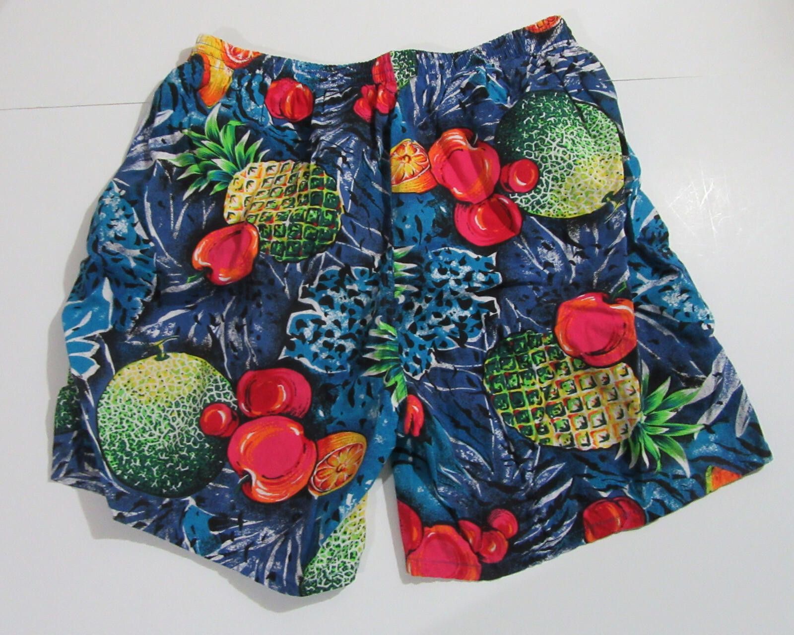 Designer Izod Lacoste Mens Vintage Swim Trunks Tropical Fruit EUC L Size US 34 / EU 50 - 3 Thumbnail