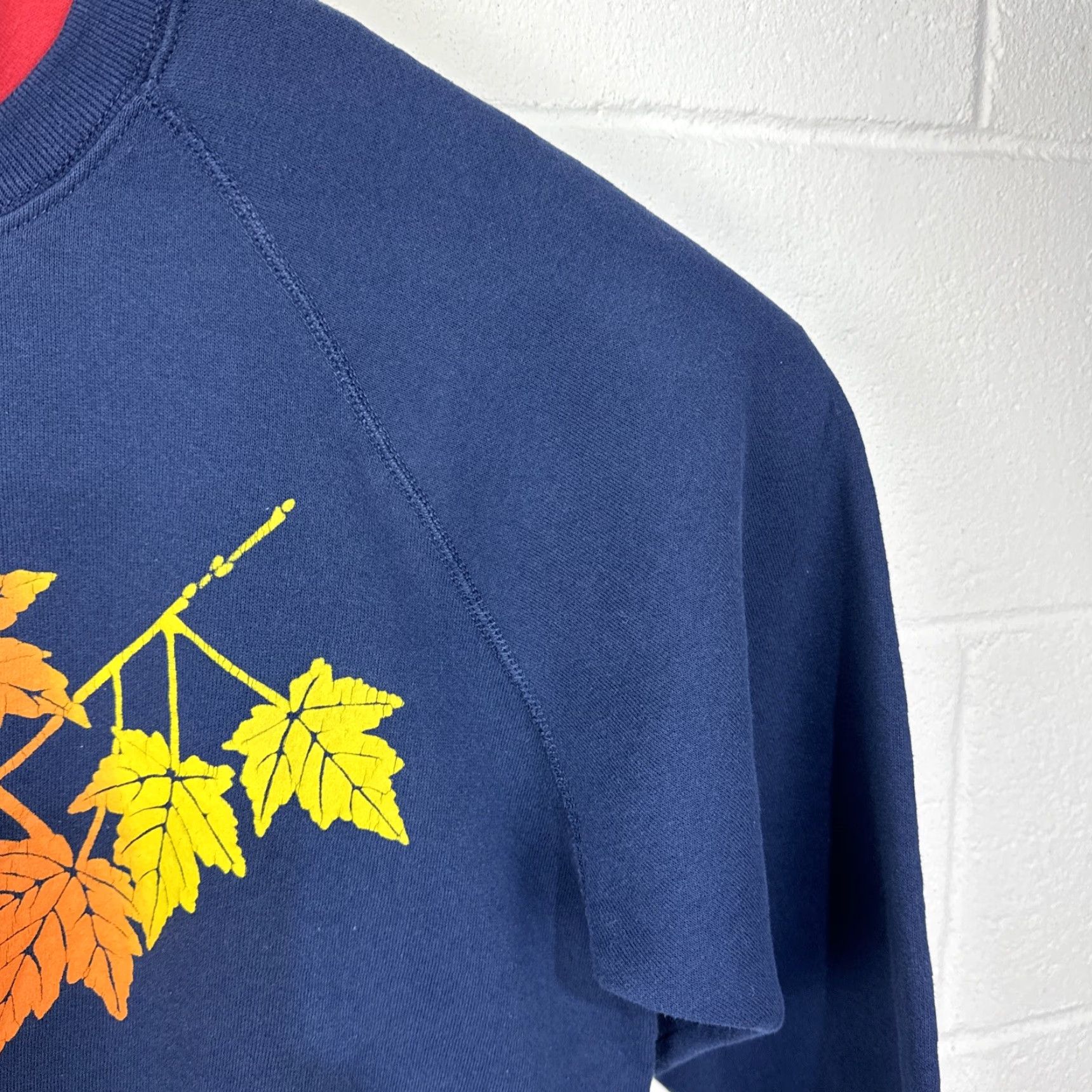 Lee VINTAGE Lee Sweatshirt Men's XL Blue 90s Fall Leaves Graphic Print Fleece Pullover Size US XL / EU 56 / 4 - 6 Thumbnail